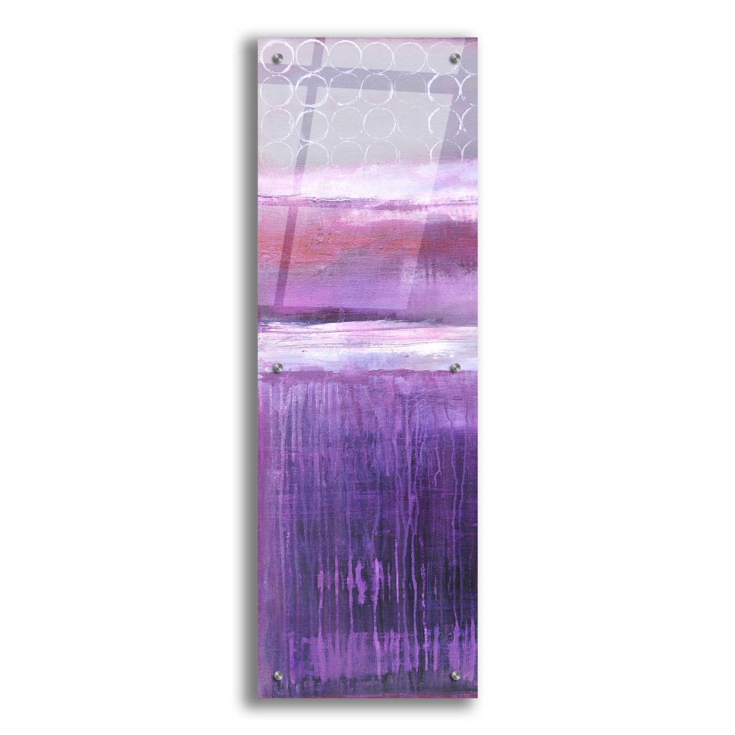 Epic Art 'Purple Rain I' by Erin Ashley, Acrylic Glass Wall Art,12x36