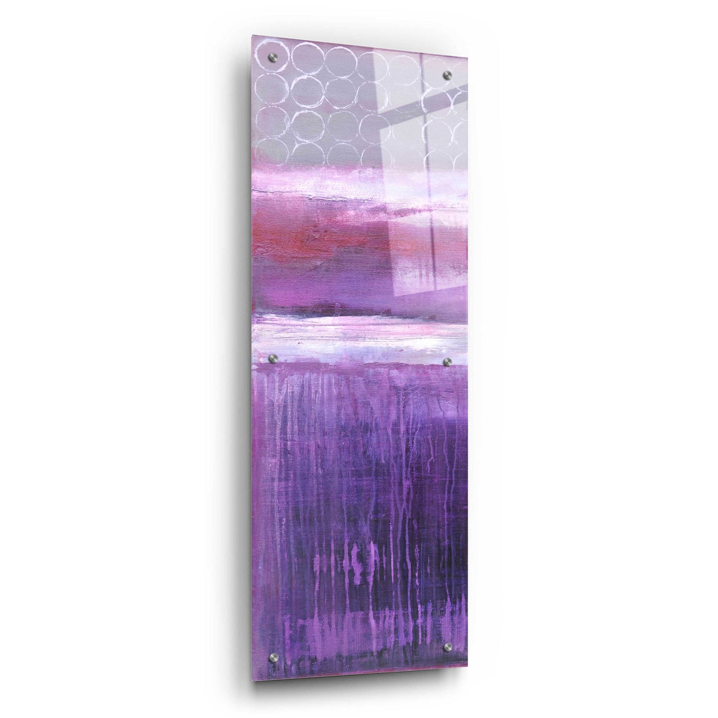 Epic Art 'Purple Rain I' by Erin Ashley, Acrylic Glass Wall Art,16x48