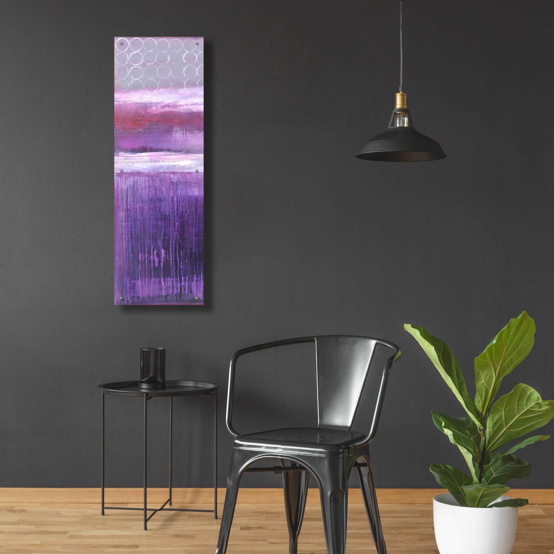 Epic Art 'Purple Rain I' by Erin Ashley, Acrylic Glass Wall Art,16x48