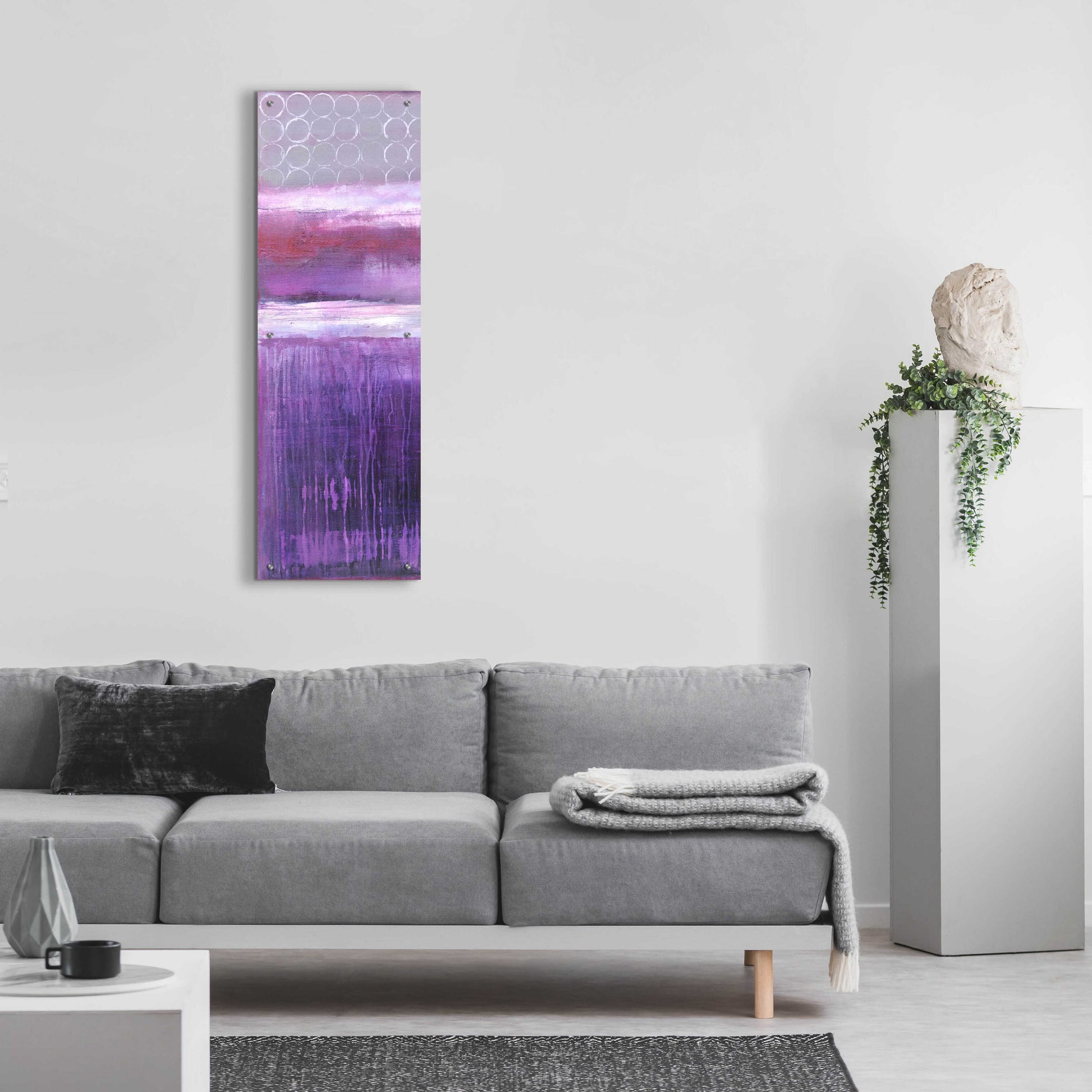 Epic Art 'Purple Rain I' by Erin Ashley, Acrylic Glass Wall Art,16x48