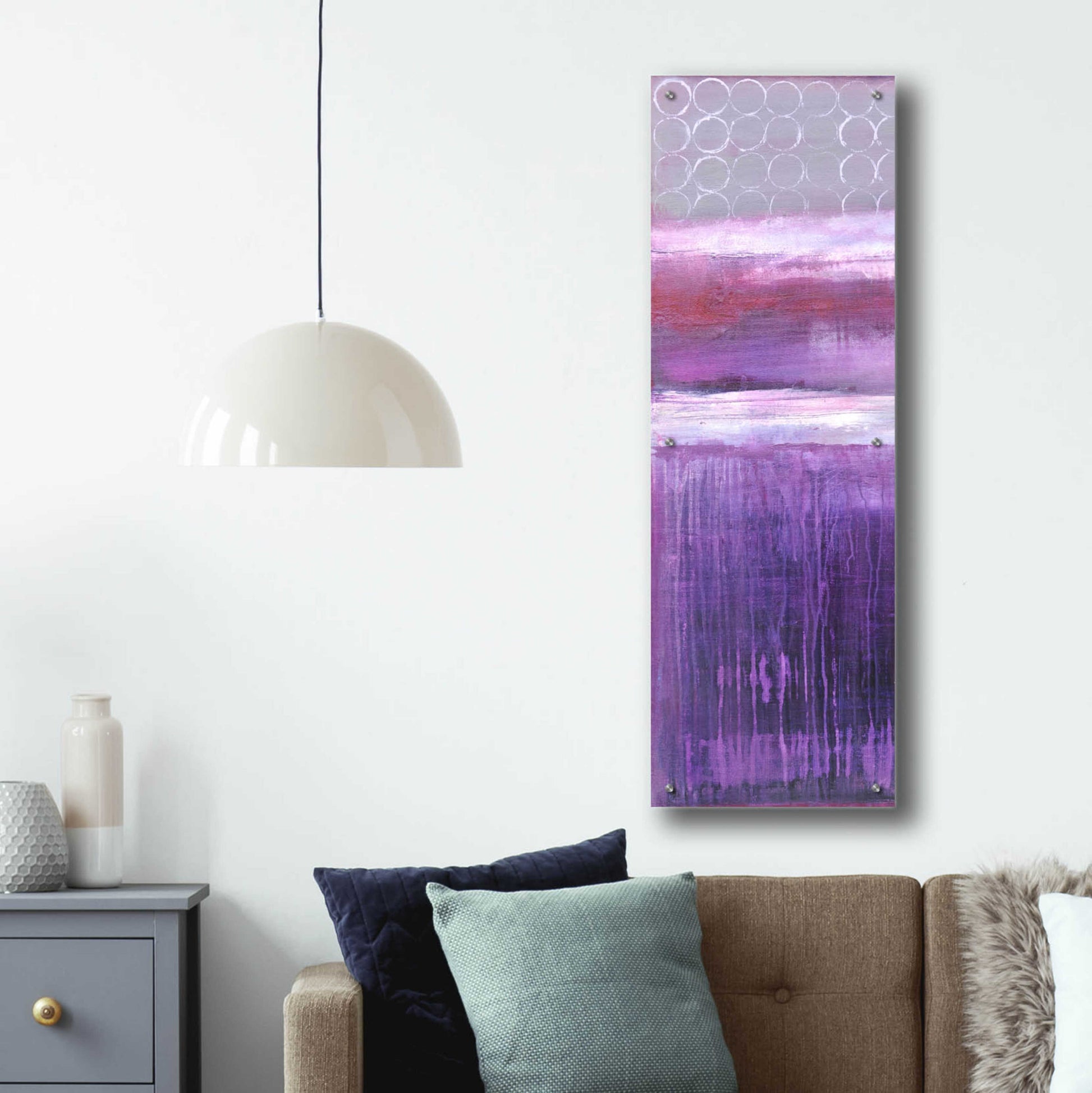 Epic Art 'Purple Rain I' by Erin Ashley, Acrylic Glass Wall Art,16x48