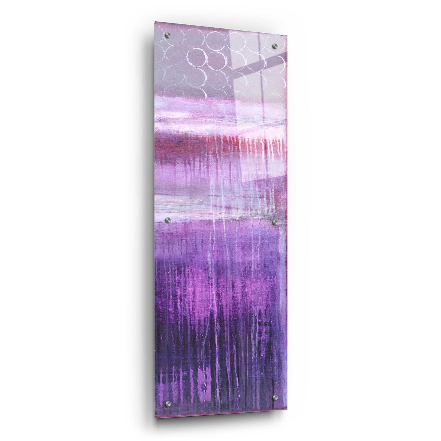 Epic Art 'Purple Rain II' by Erin Ashley, Acrylic Glass Wall Art,12x36