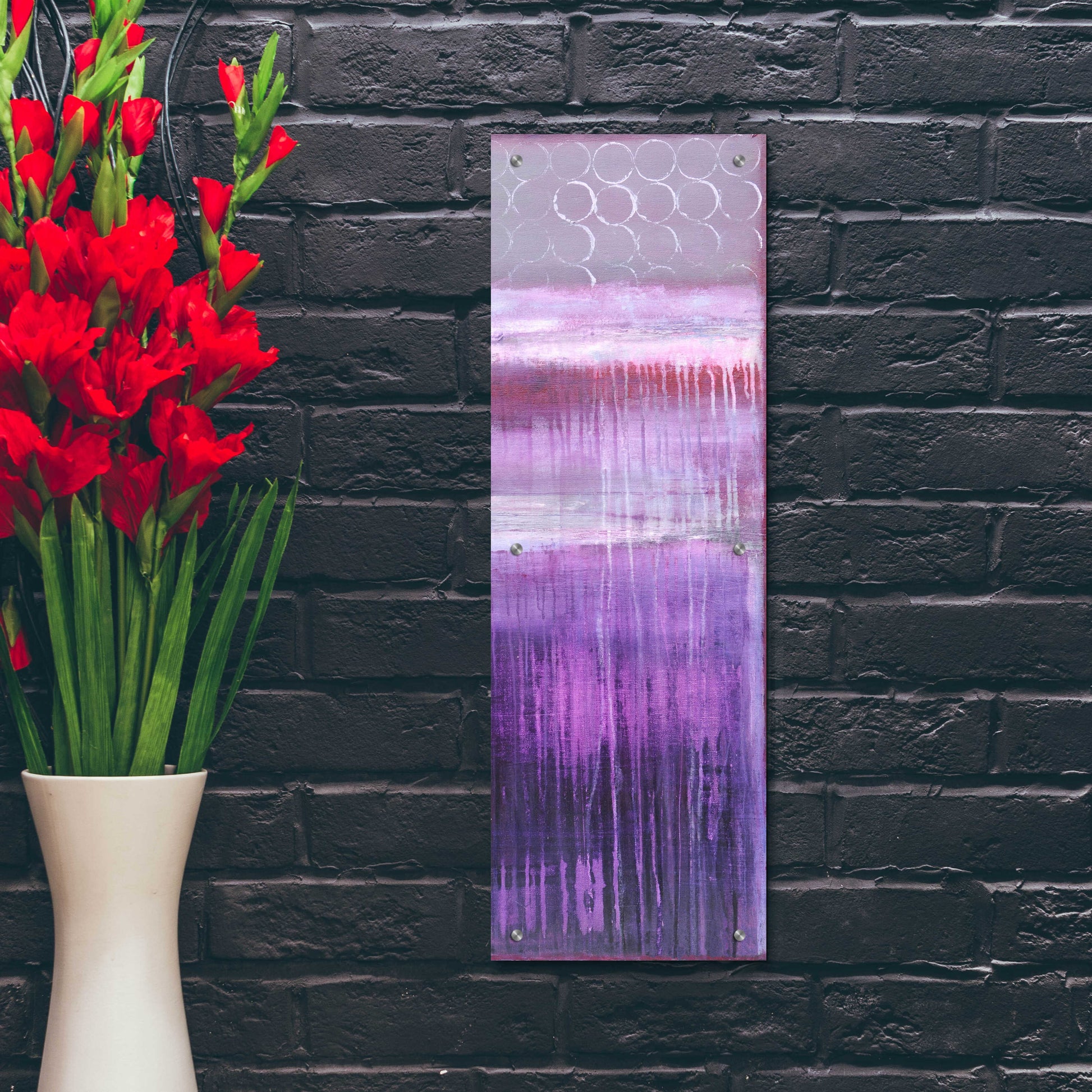 Epic Art 'Purple Rain II' by Erin Ashley, Acrylic Glass Wall Art,12x36