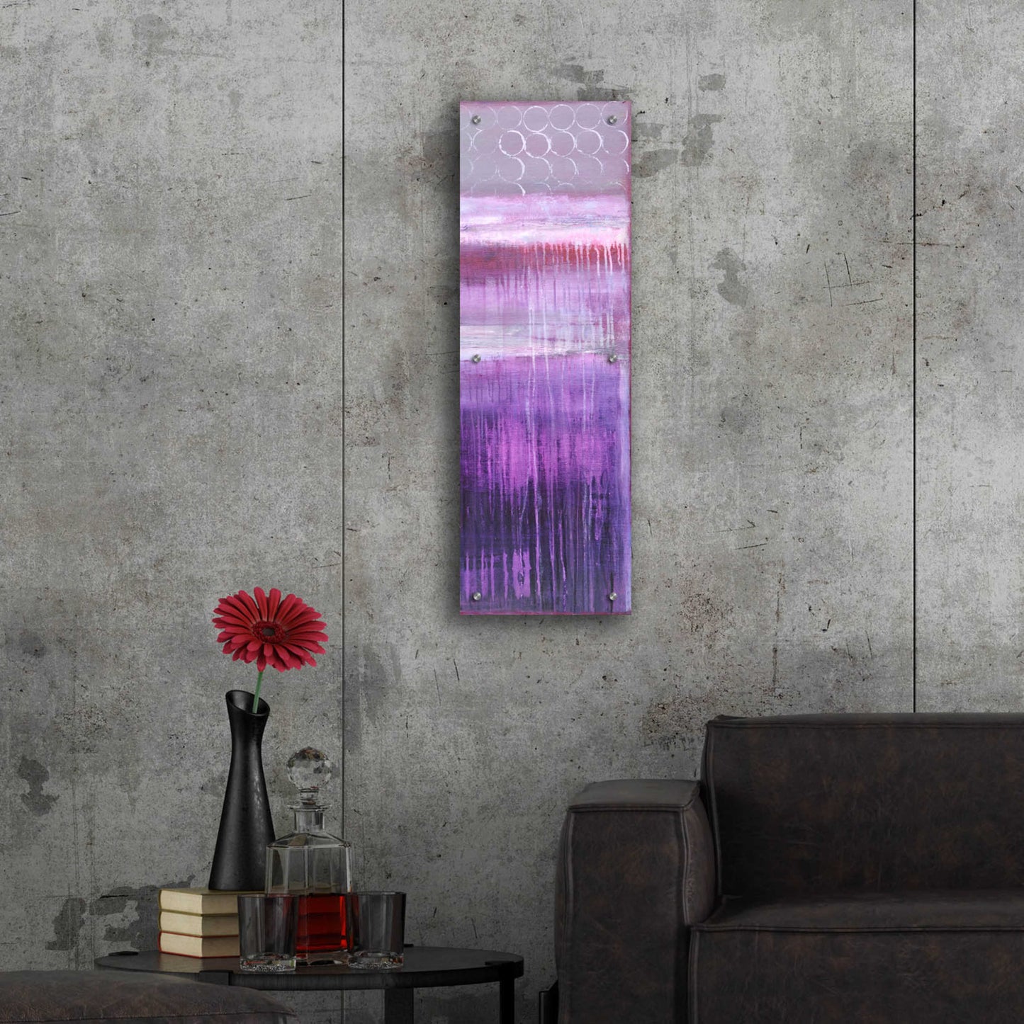 Epic Art 'Purple Rain II' by Erin Ashley, Acrylic Glass Wall Art,12x36