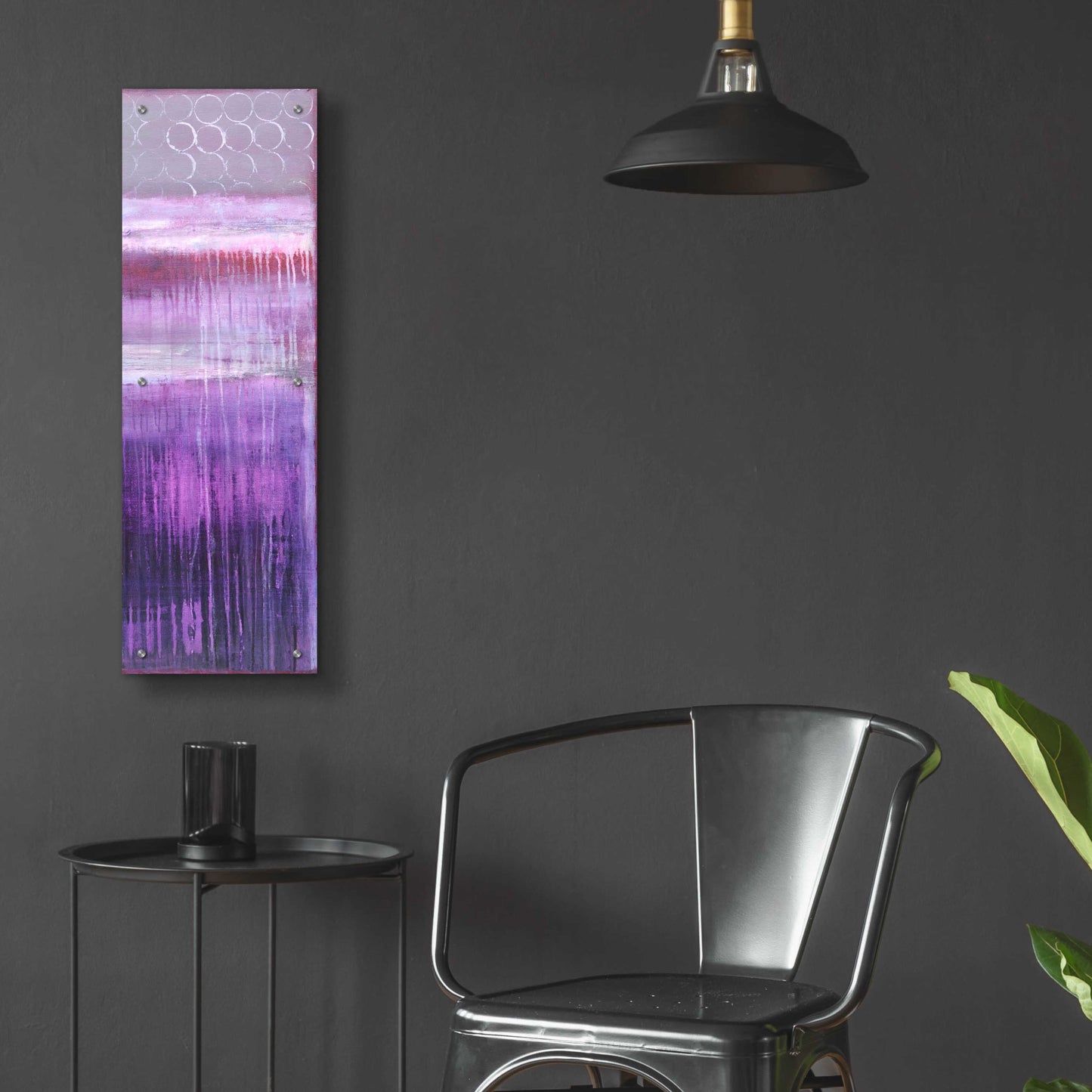 Epic Art 'Purple Rain II' by Erin Ashley, Acrylic Glass Wall Art,12x36