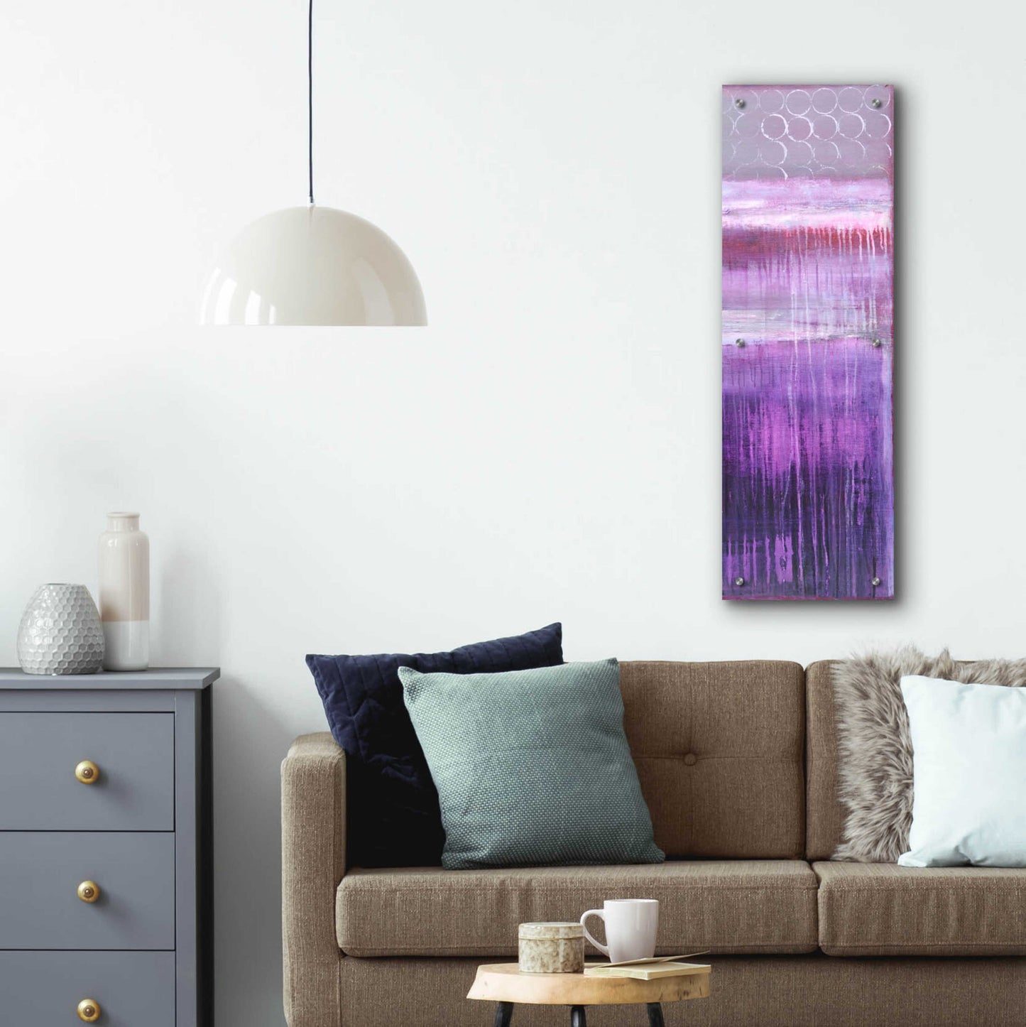 Epic Art 'Purple Rain II' by Erin Ashley, Acrylic Glass Wall Art,12x36