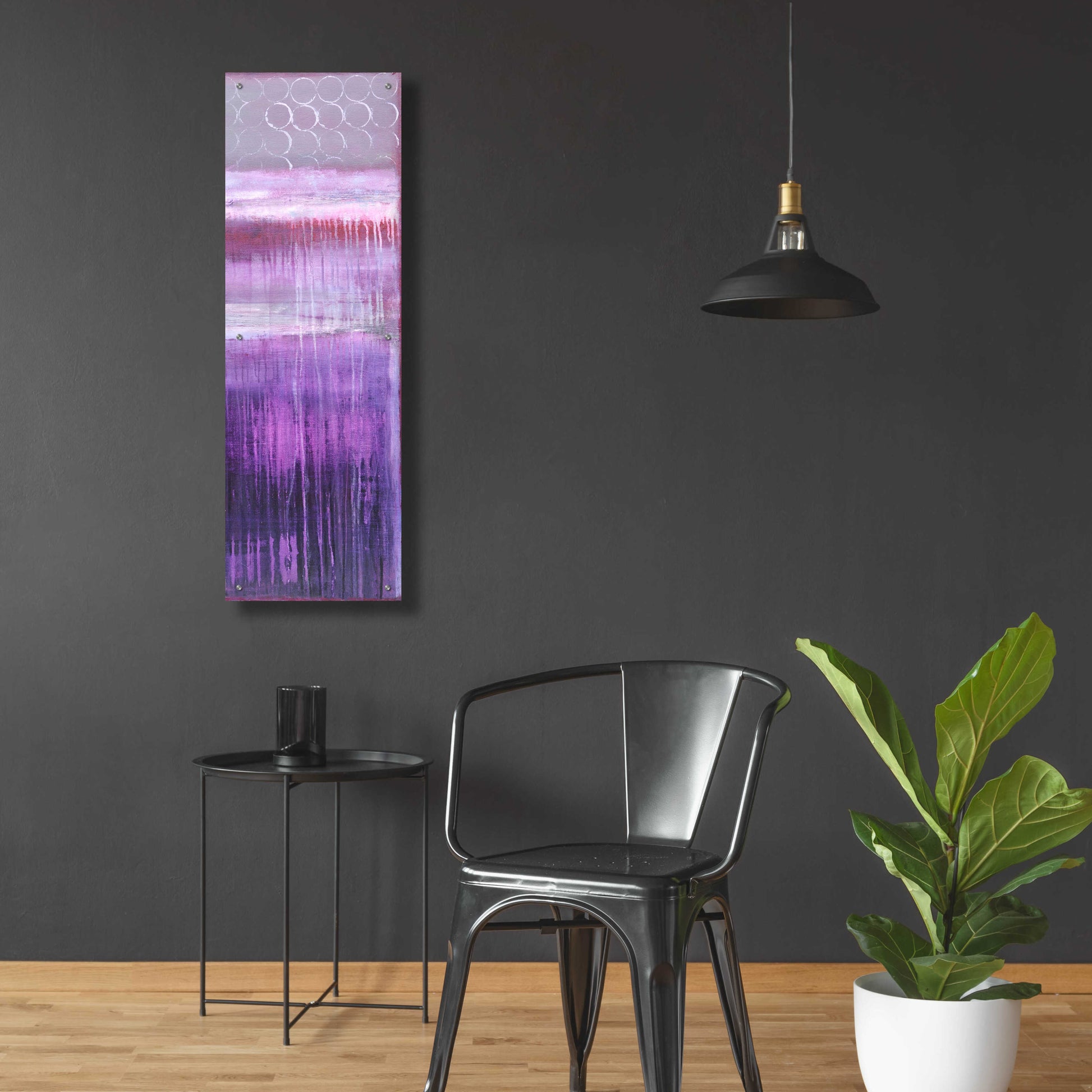 Epic Art 'Purple Rain II' by Erin Ashley, Acrylic Glass Wall Art,16x48