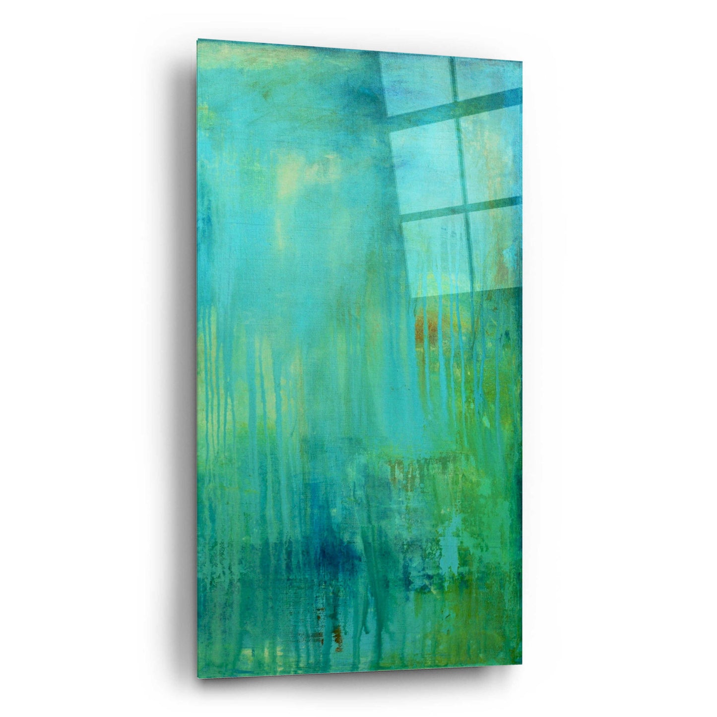 Epic Art 'Blue Mountain Rain II' by Erin Ashley, Acrylic Glass Wall Art,12x24