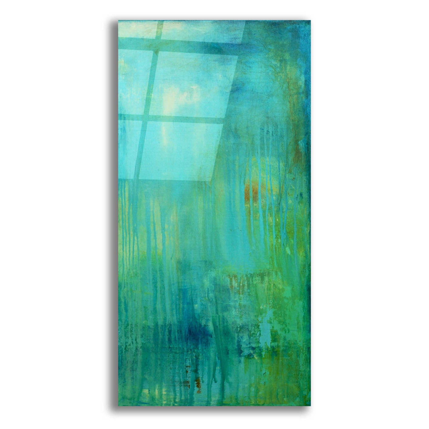 Epic Art 'Blue Mountain Rain II' by Erin Ashley, Acrylic Glass Wall Art,12x24