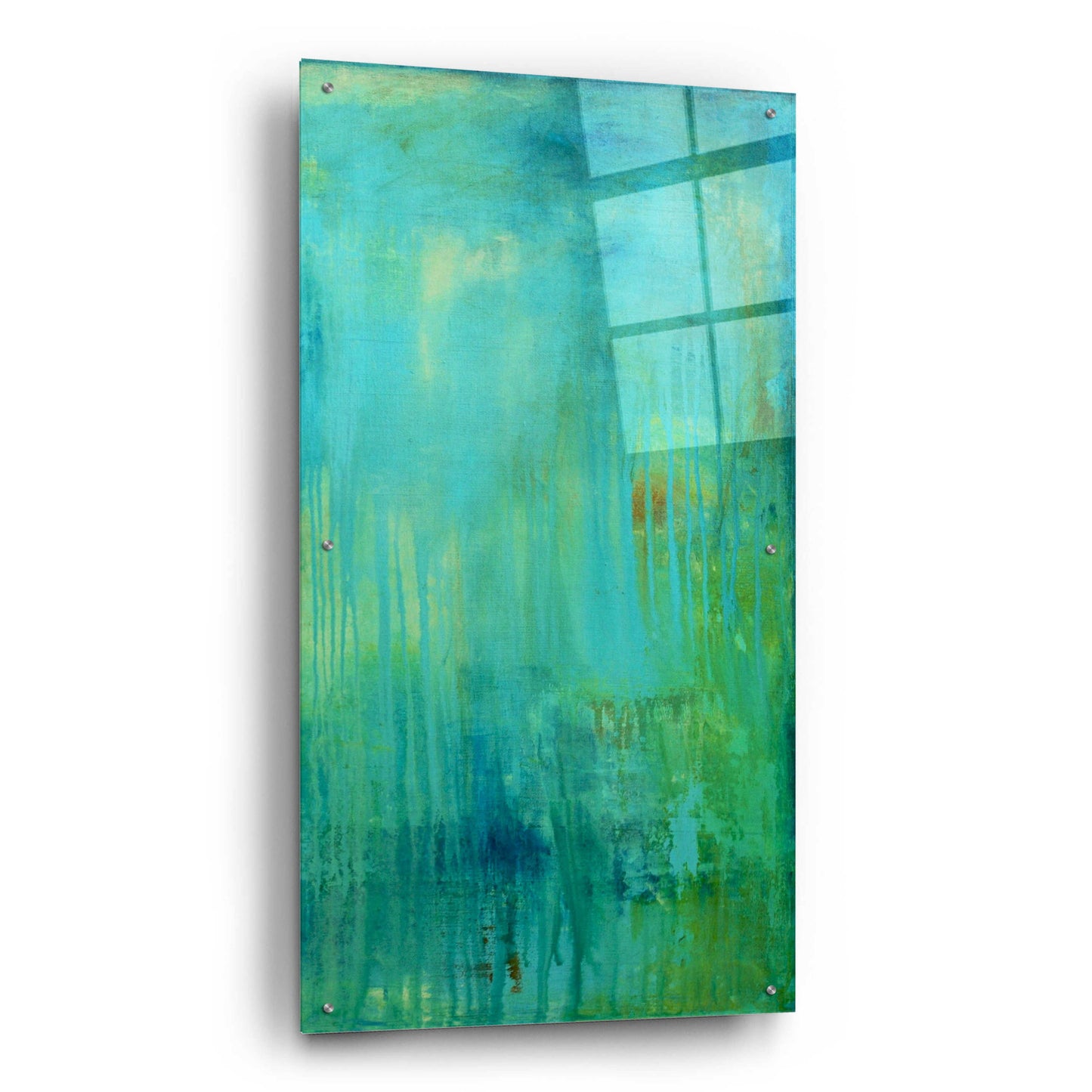 Epic Art 'Blue Mountain Rain II' by Erin Ashley, Acrylic Glass Wall Art,24x48