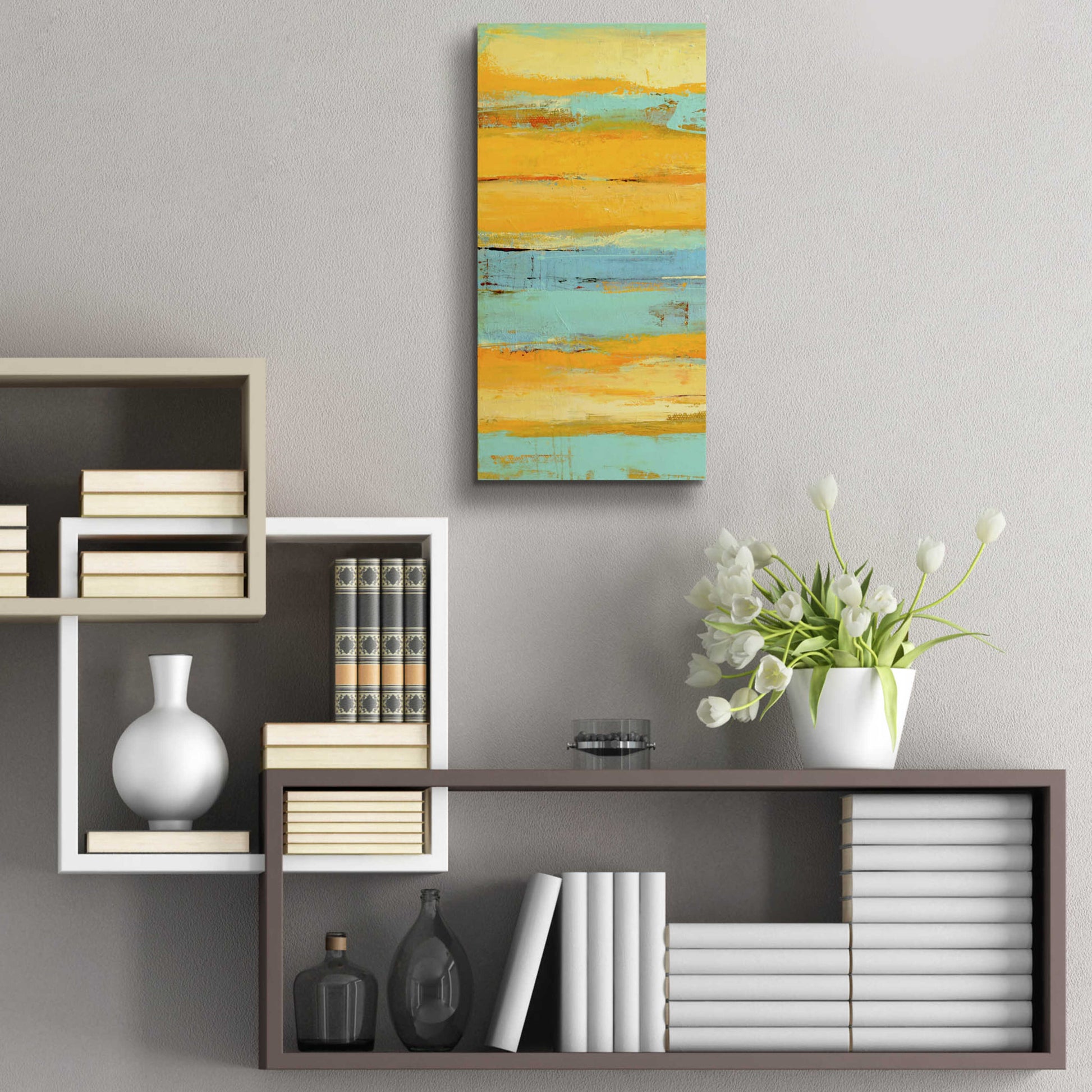 Epic Art 'Caribbean Sunrise I' by Erin Ashley, Acrylic Glass Wall Art,12x24