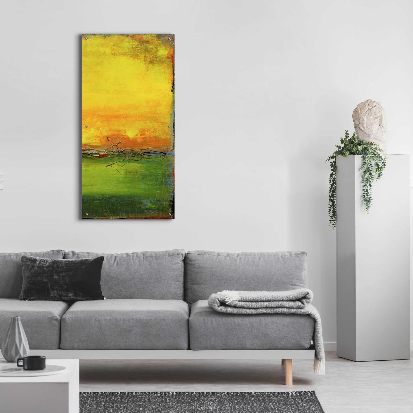 Epic Art 'Lime Wire II' by Erin Ashley, Acrylic Glass Wall Art,24x48