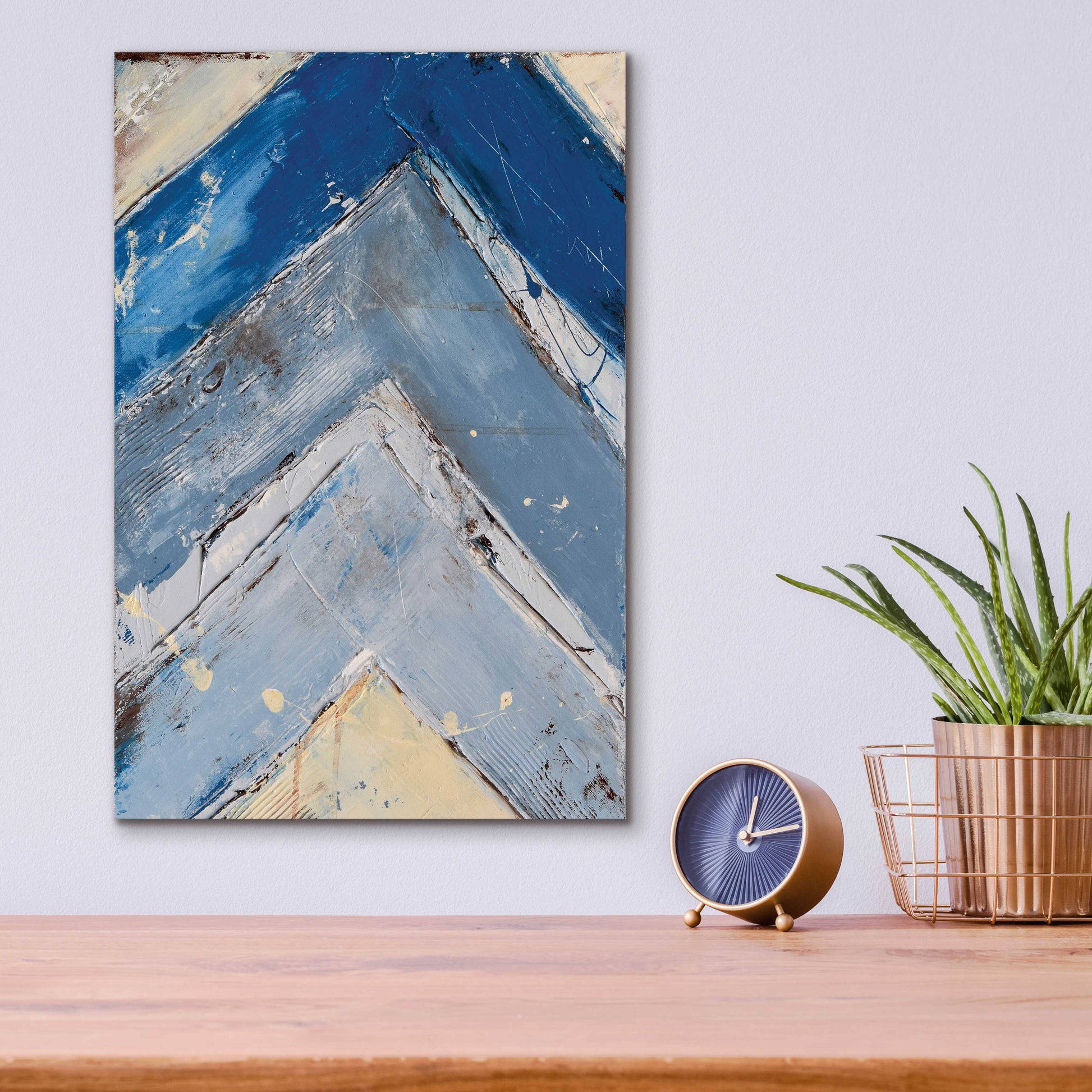 Epic Art 'Blue Zag I' by Erin Ashley, Acrylic Glass Wall Art,12x16