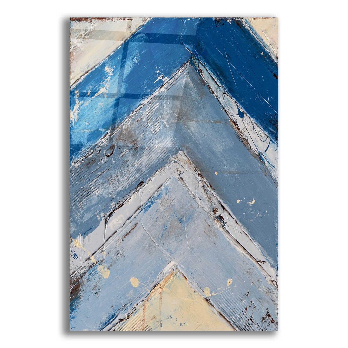 Epic Art 'Blue Zag I' by Erin Ashley, Acrylic Glass Wall Art,12x16