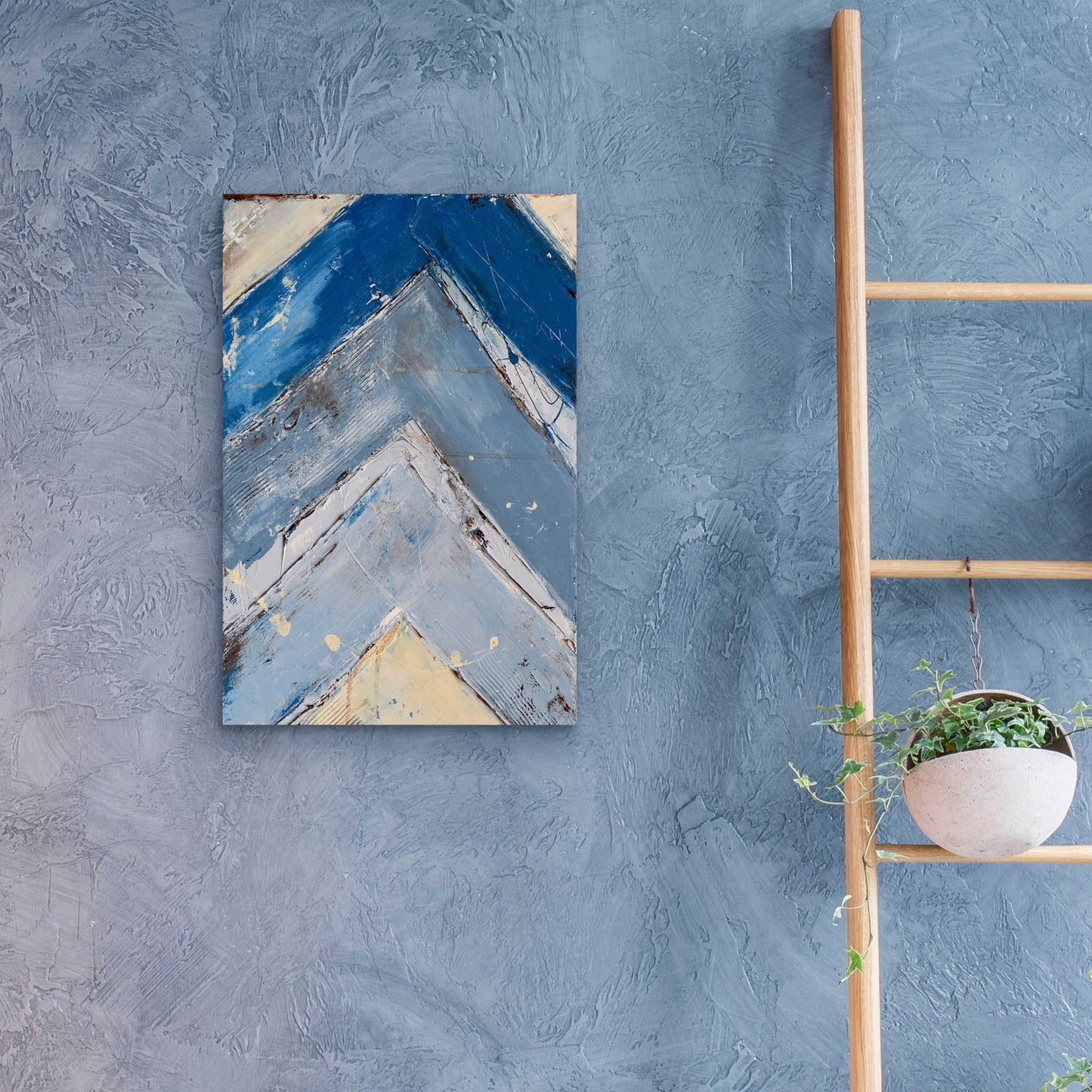 Epic Art 'Blue Zag I' by Erin Ashley, Acrylic Glass Wall Art,16x24