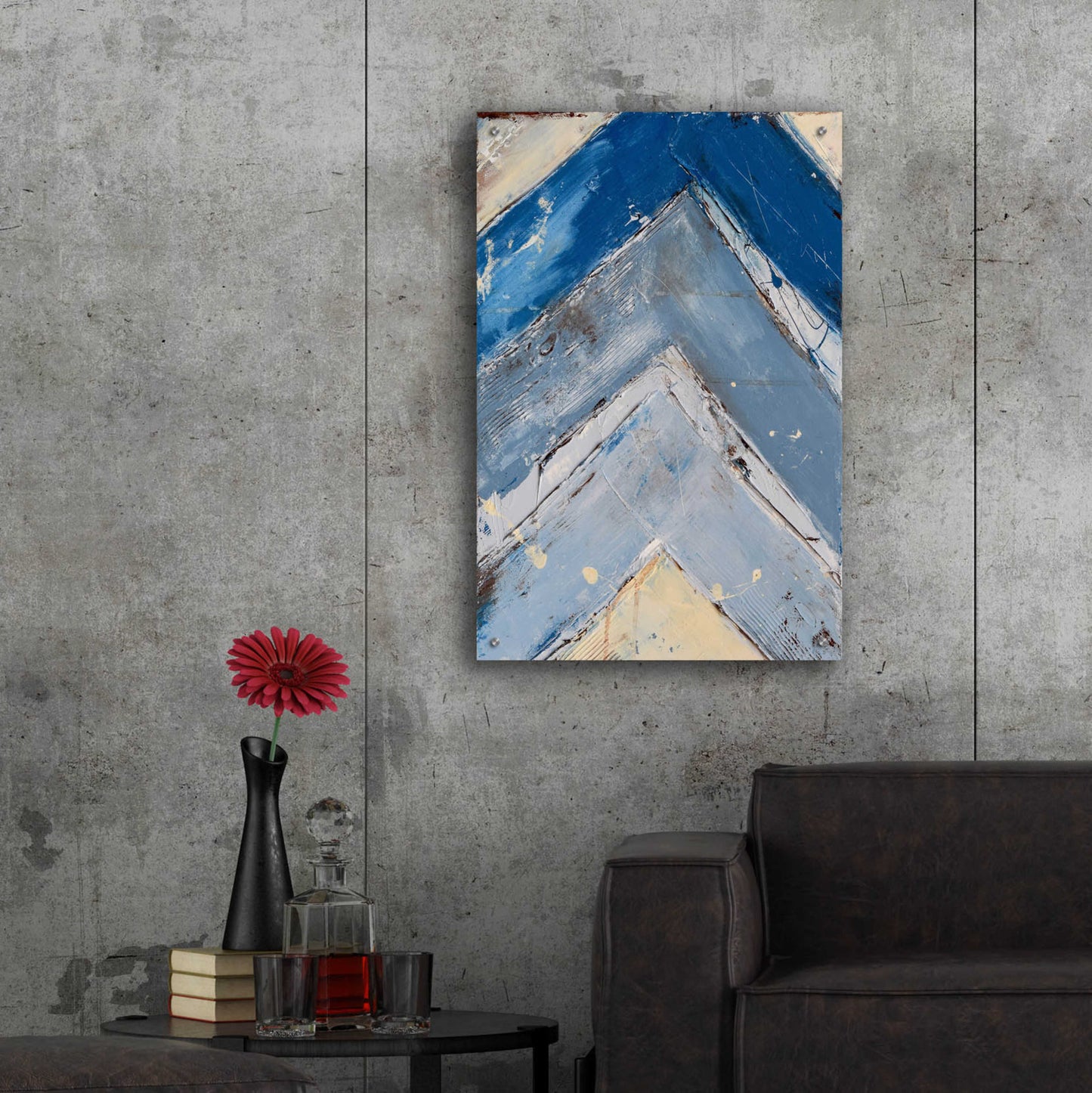 Epic Art 'Blue Zag I' by Erin Ashley, Acrylic Glass Wall Art,24x36