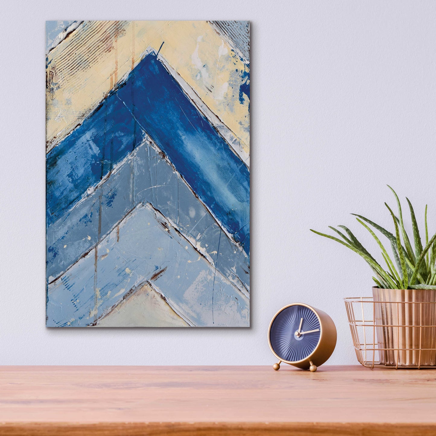 Epic Art 'Blue Zag II' by Erin Ashley, Acrylic Glass Wall Art,12x16