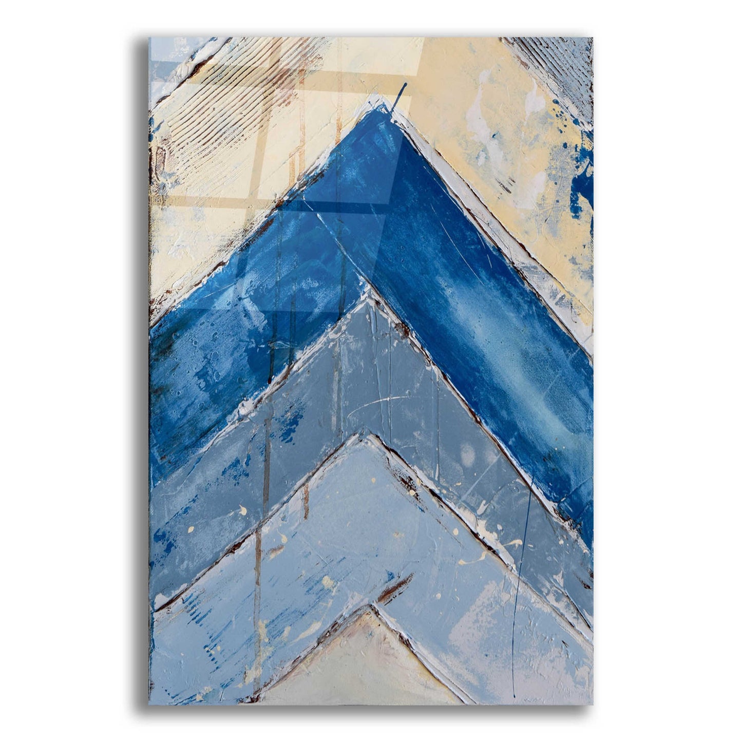 Epic Art 'Blue Zag II' by Erin Ashley, Acrylic Glass Wall Art,12x16