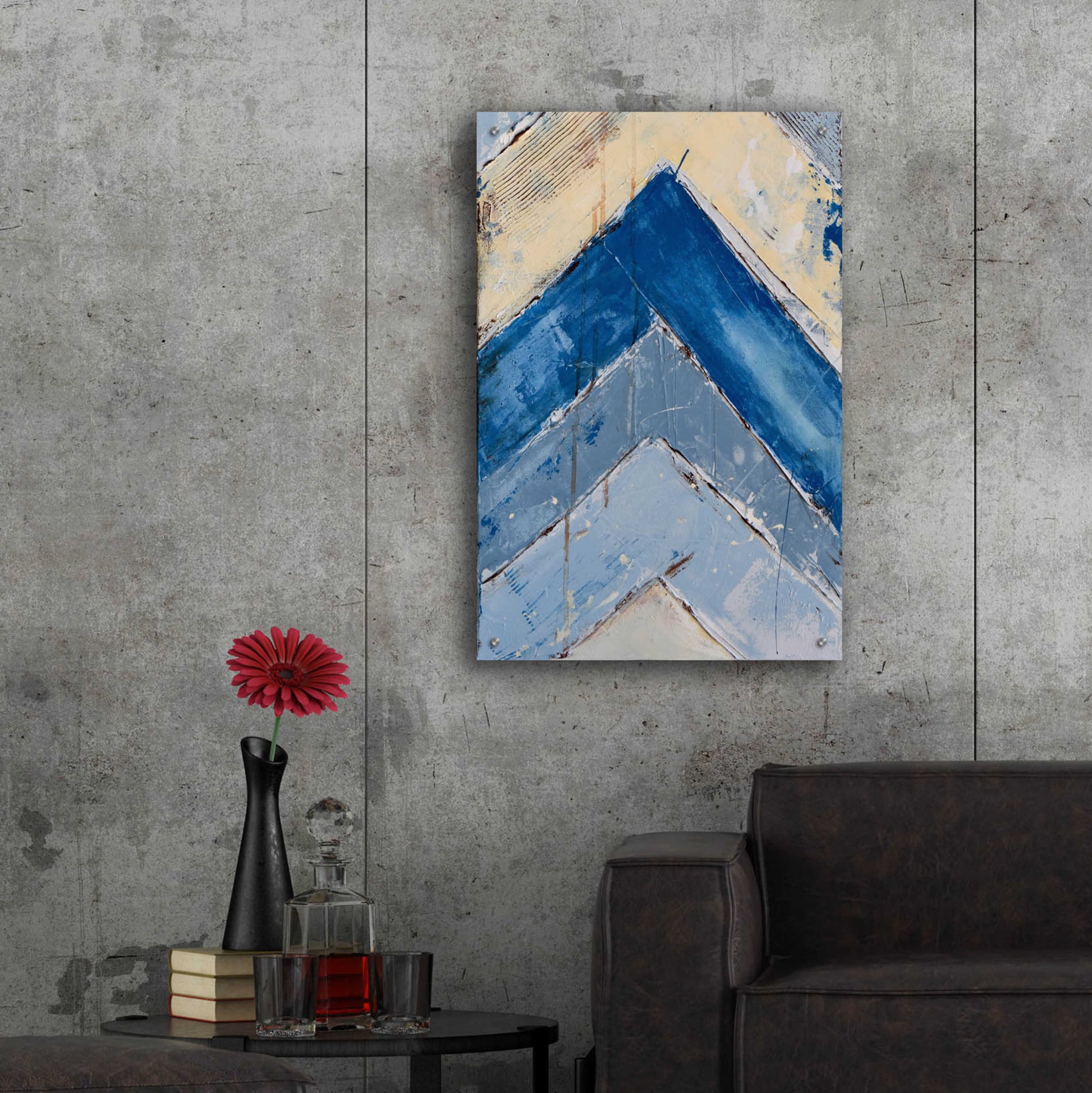 Epic Art 'Blue Zag II' by Erin Ashley, Acrylic Glass Wall Art,24x36