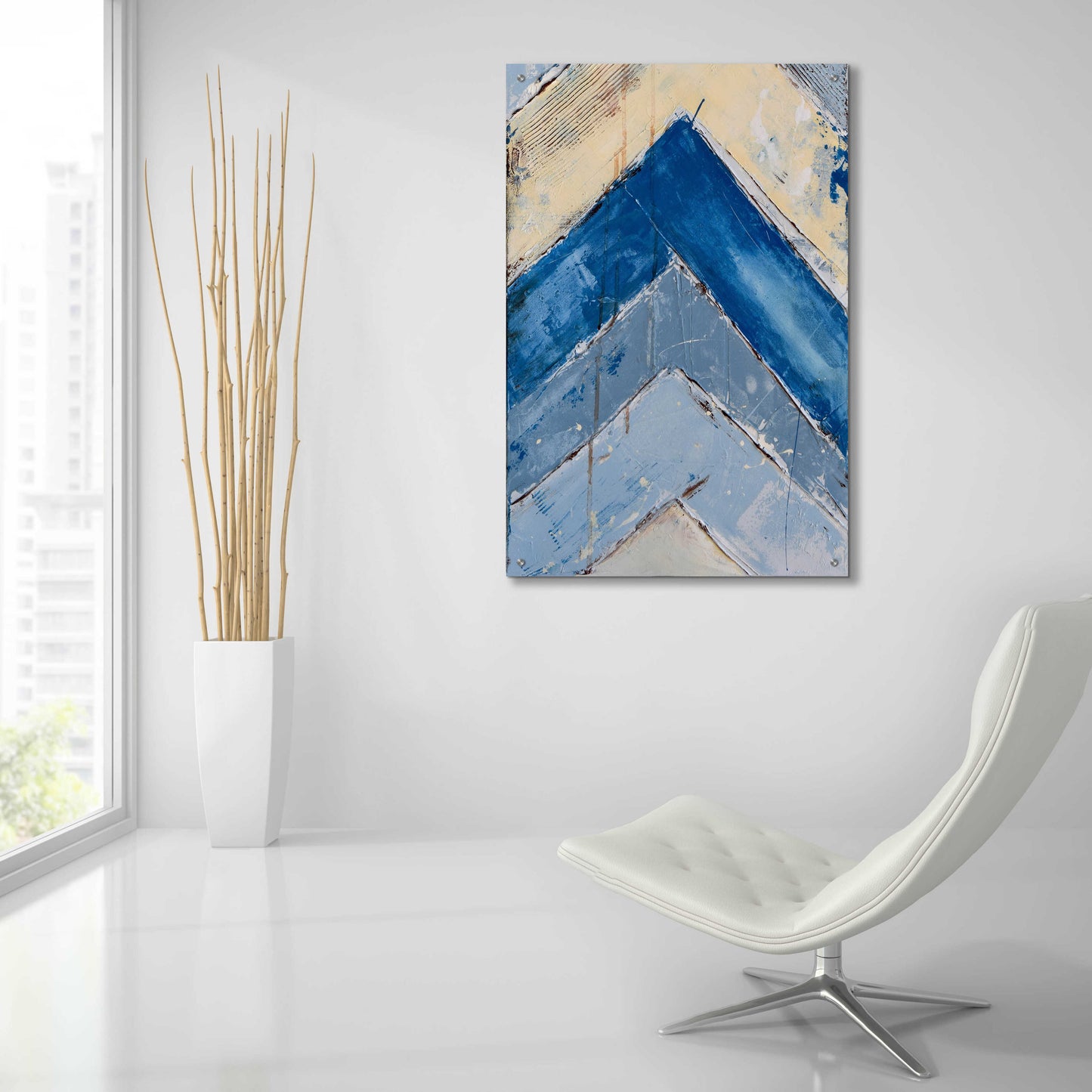 Epic Art 'Blue Zag II' by Erin Ashley, Acrylic Glass Wall Art,24x36