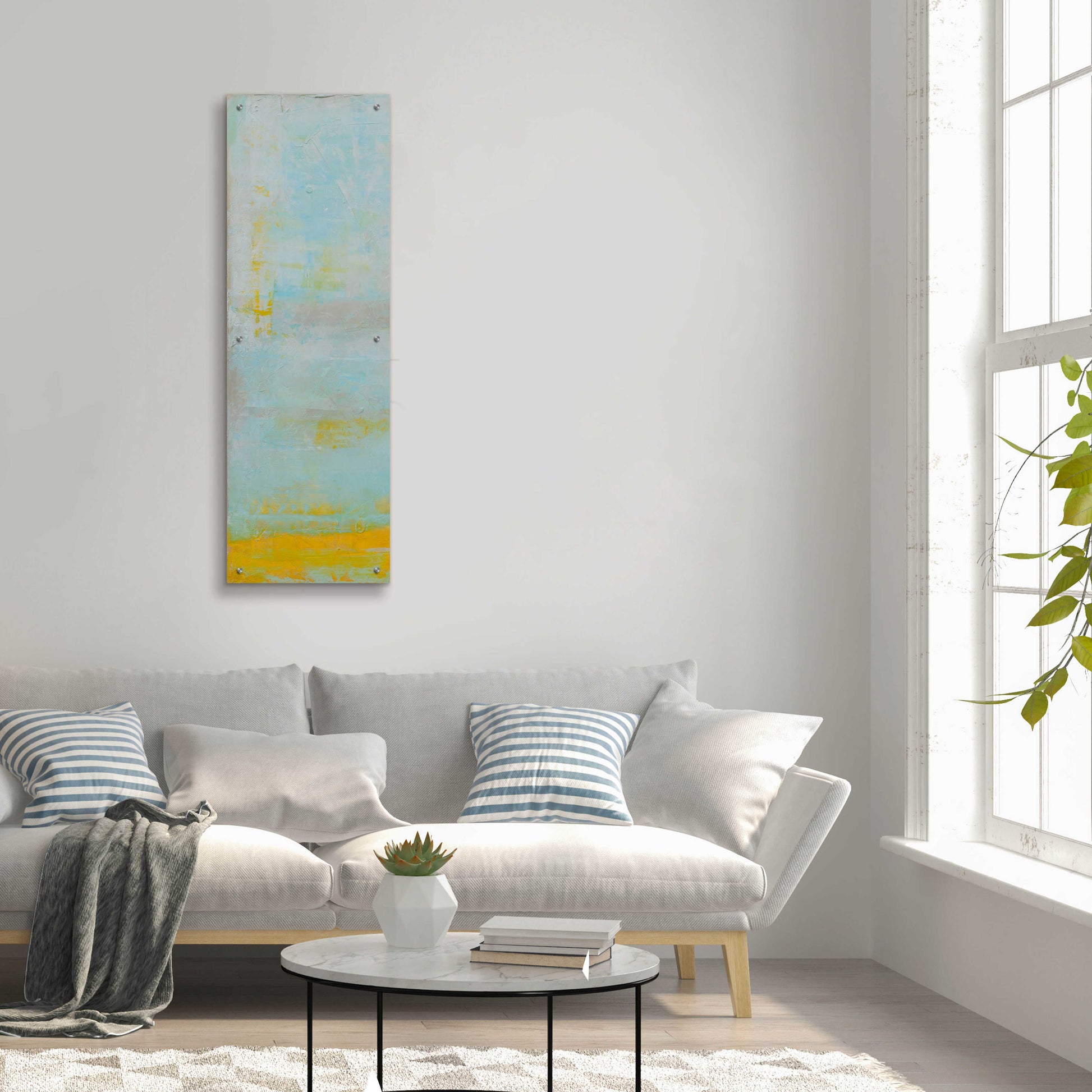 Epic Art 'New Horizon I' by Erin Ashley, Acrylic Glass Wall Art,16x48