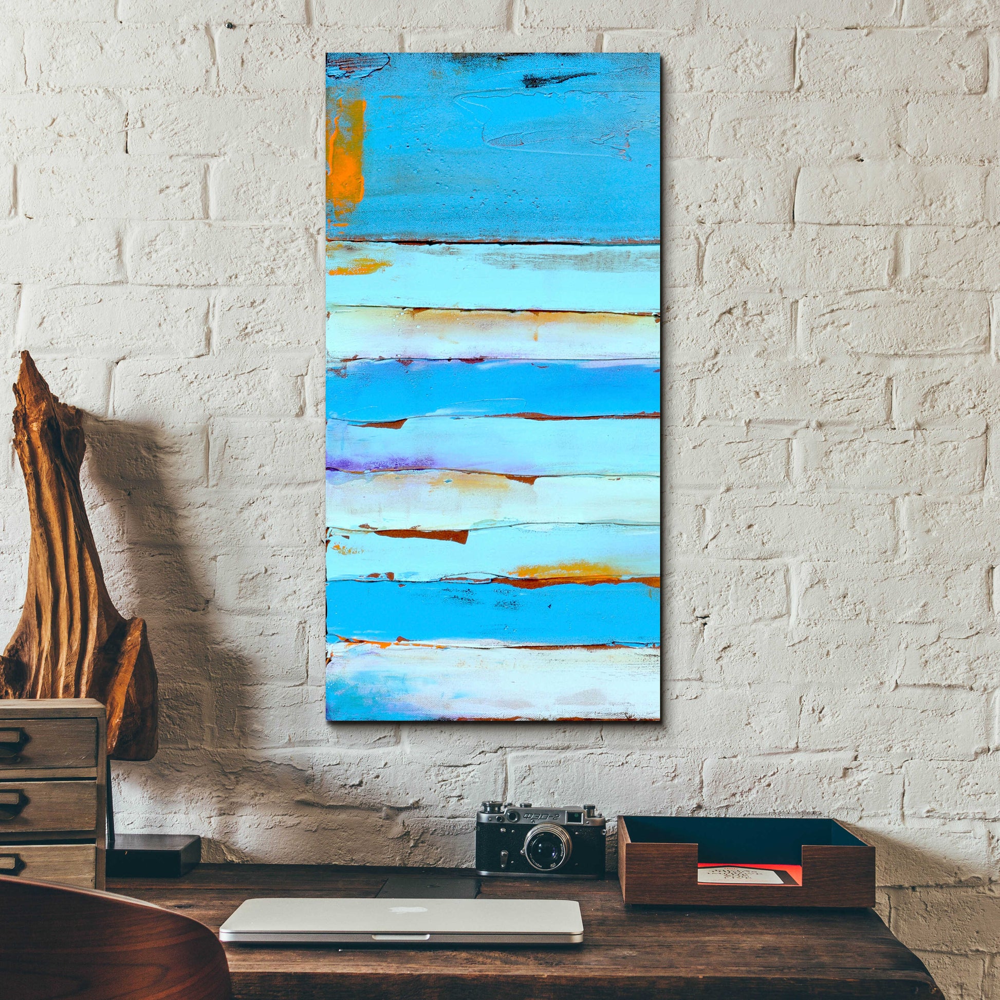 Epic Art 'Blue Jam I' by Erin Ashley, Acrylic Glass Wall Art,12x24