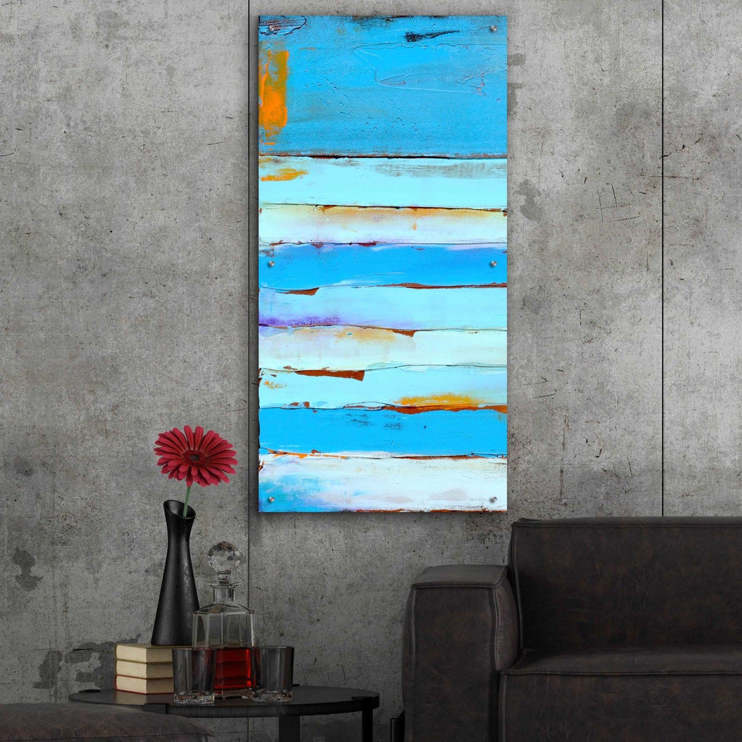 Epic Art 'Blue Jam I' by Erin Ashley, Acrylic Glass Wall Art,24x48