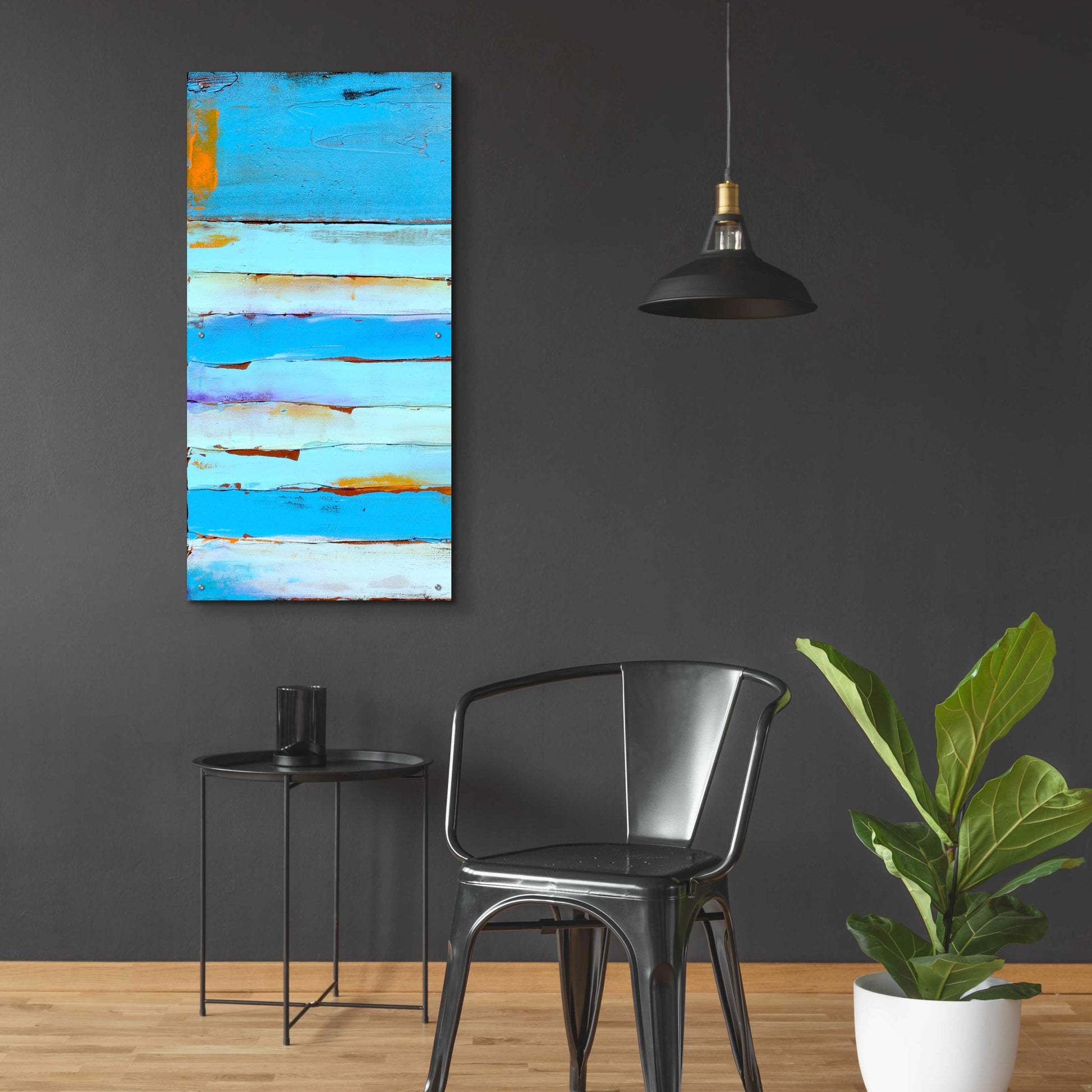 Epic Art 'Blue Jam I' by Erin Ashley, Acrylic Glass Wall Art,24x48