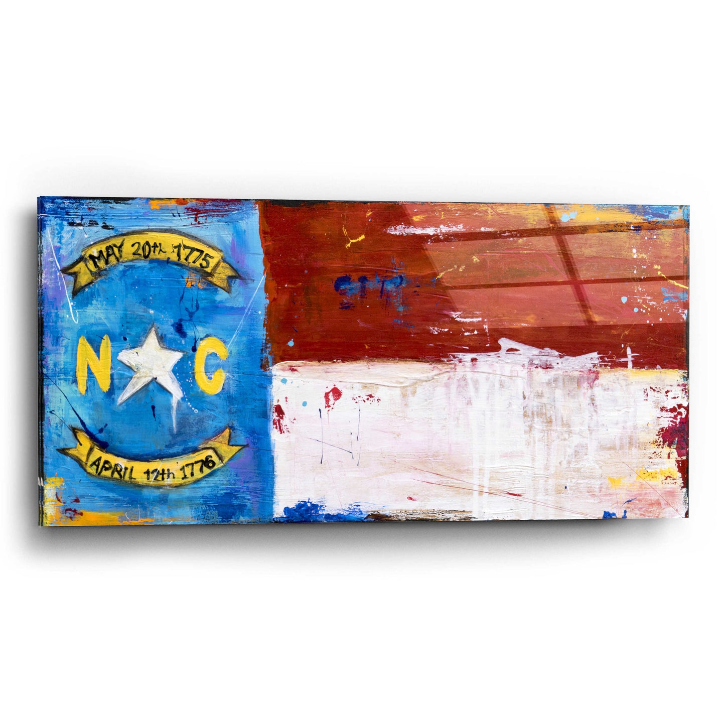 Epic Art 'NC Flag' by Erin Ashley, Acrylic Glass Wall Art,24x12