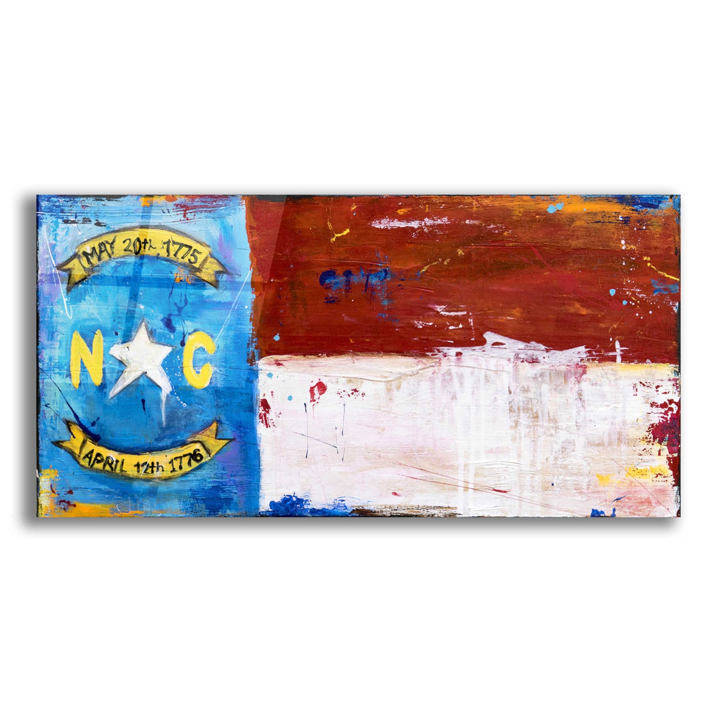 Epic Art 'NC Flag' by Erin Ashley, Acrylic Glass Wall Art,24x12