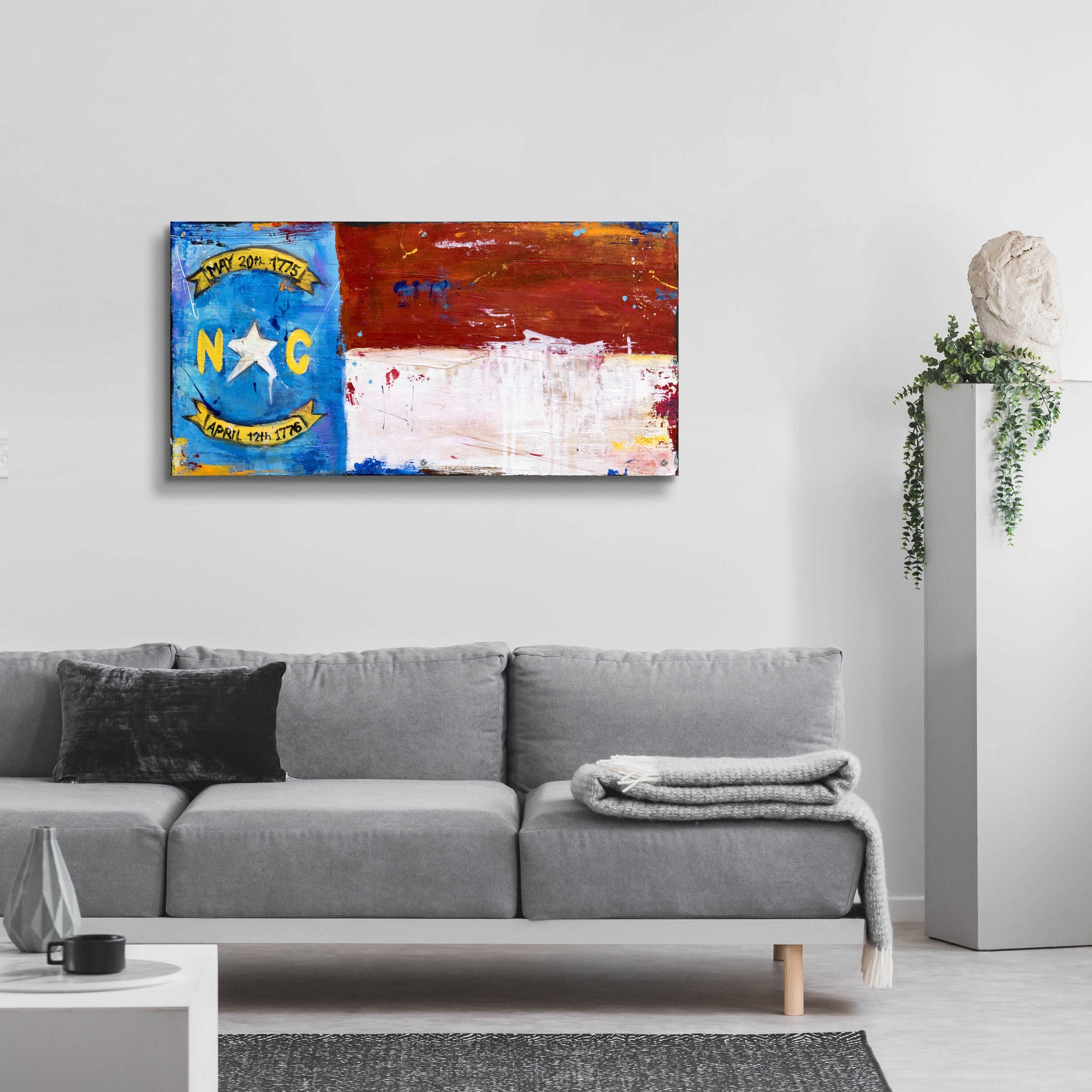 Epic Art 'NC Flag' by Erin Ashley, Acrylic Glass Wall Art,48x24