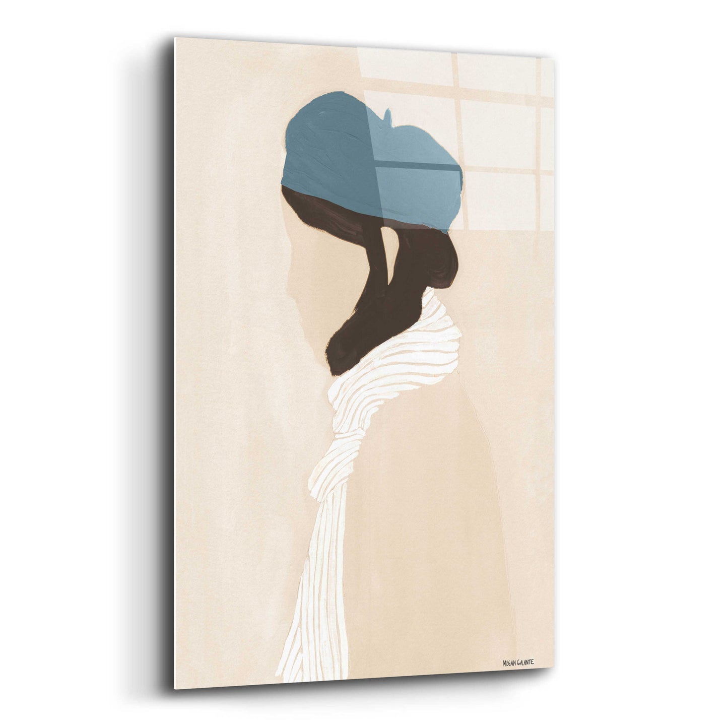 Epic Art 'Blue Beret' by Megan Galante, Acrylic Glass Wall Art,12x16