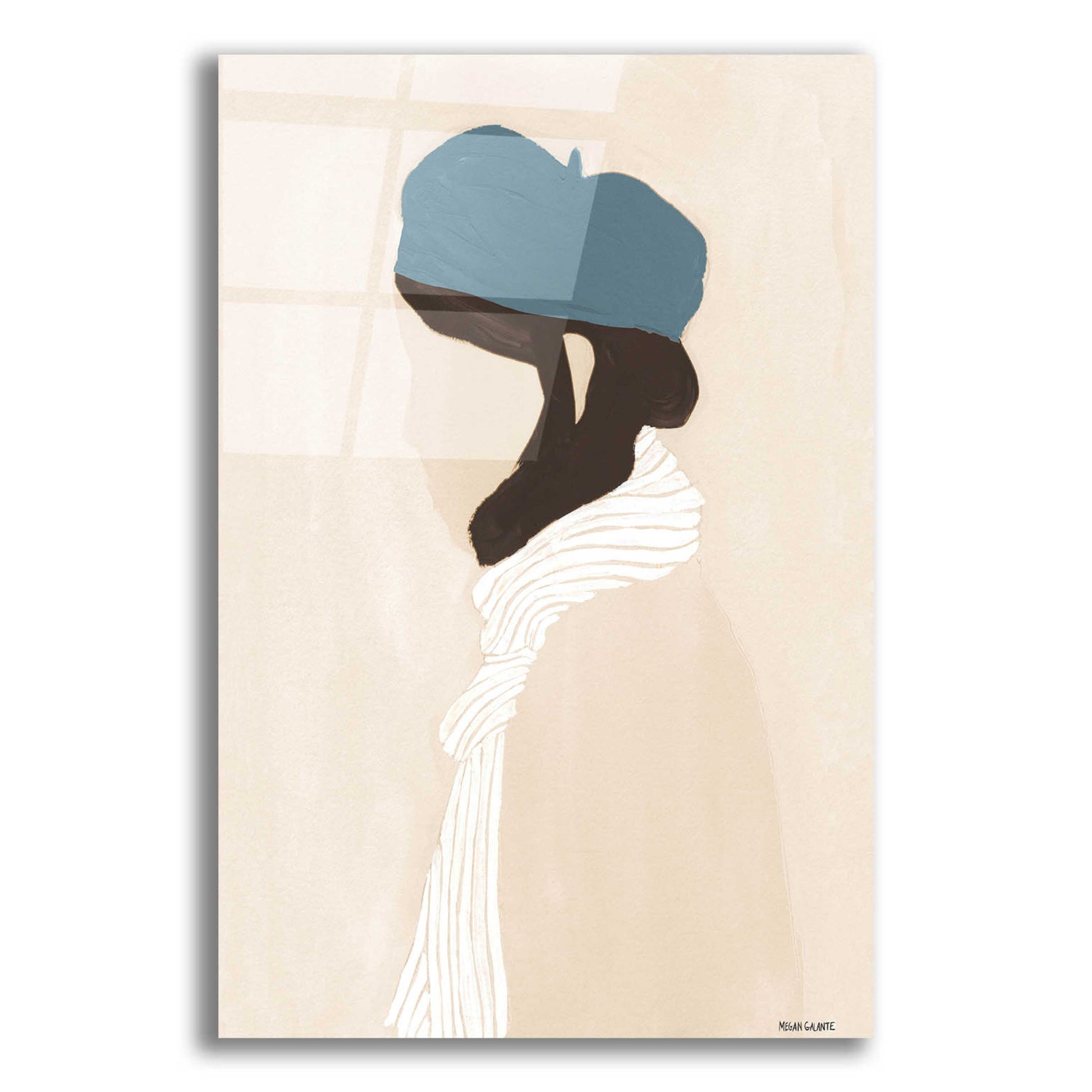 Epic Art 'Blue Beret' by Megan Galante, Acrylic Glass Wall Art,12x16