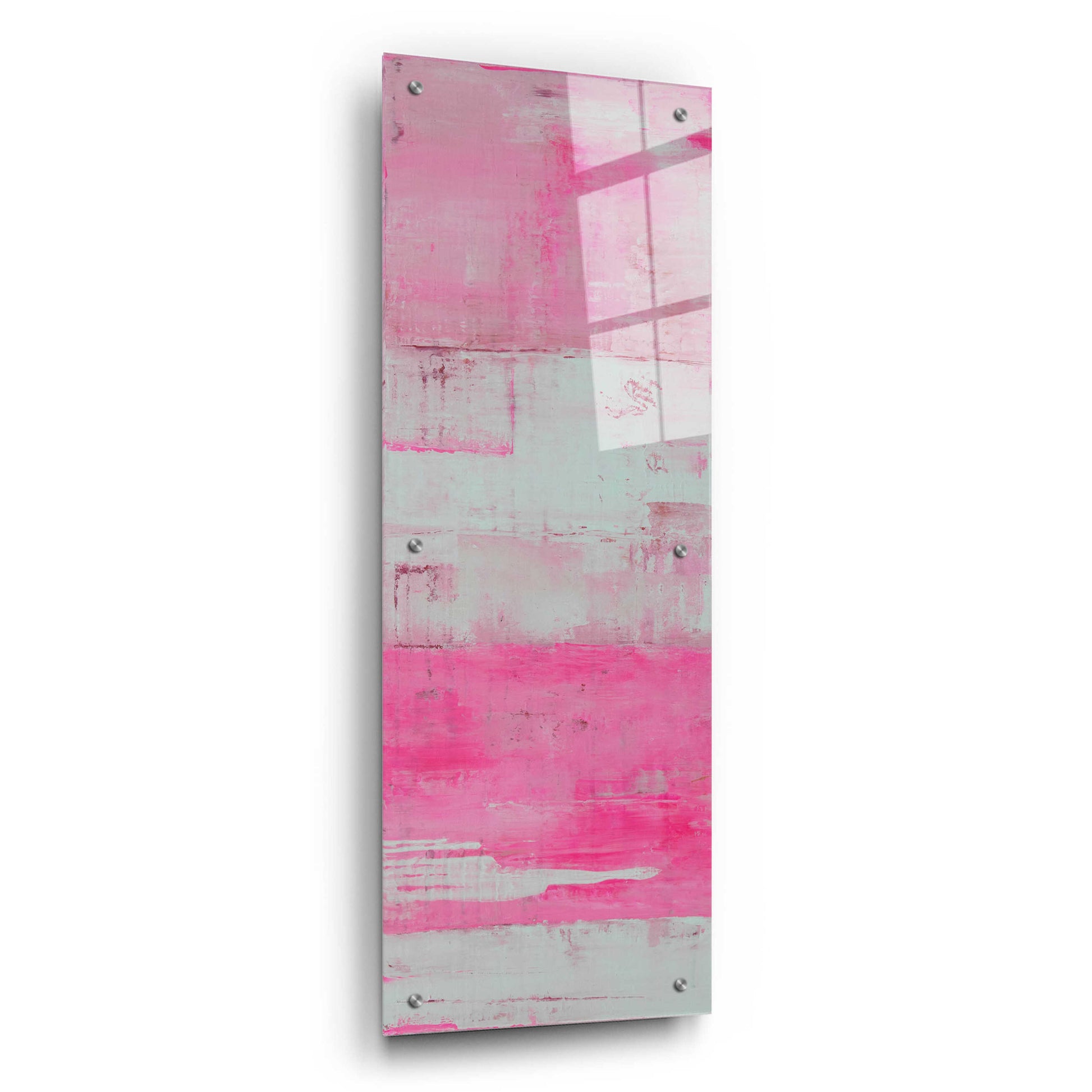 Epic Art 'Panels in Pink I' by Erin Ashley, Acrylic Glass Wall Art,12x36