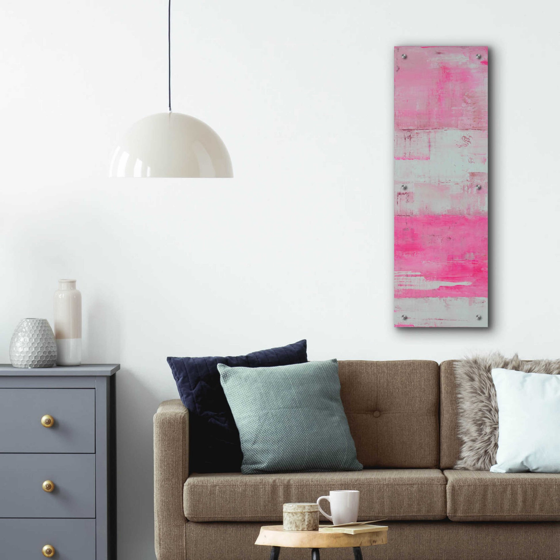 Epic Art 'Panels in Pink I' by Erin Ashley, Acrylic Glass Wall Art,12x36