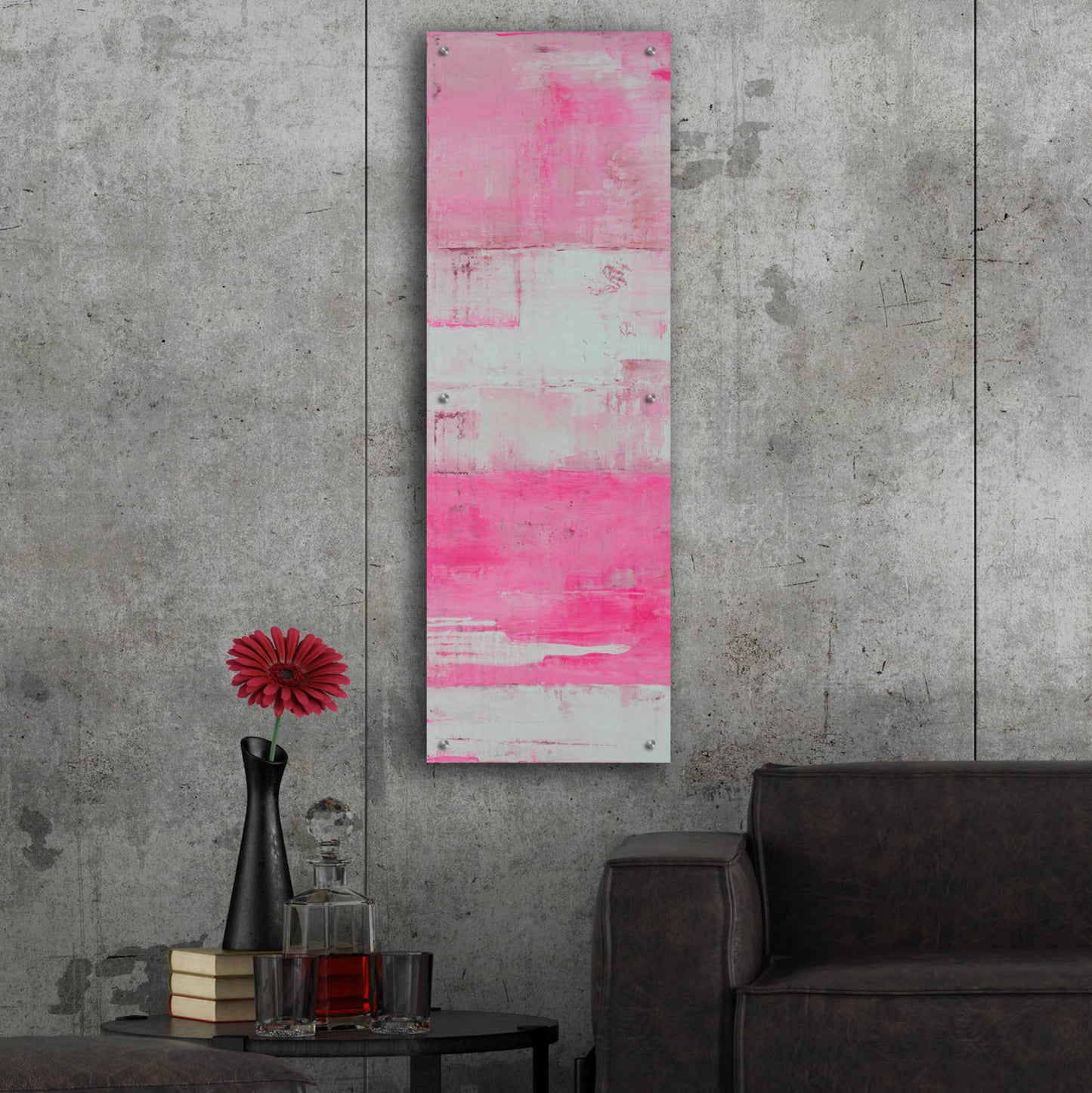 Epic Art 'Panels in Pink I' by Erin Ashley, Acrylic Glass Wall Art,16x48