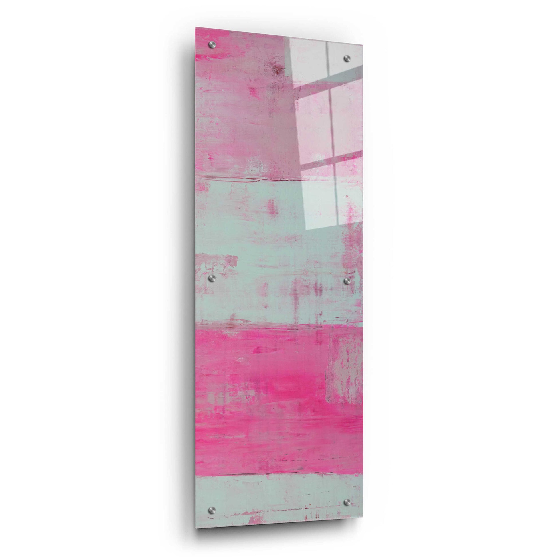 Epic Art 'Panels in Pink II' by Erin Ashley, Acrylic Glass Wall Art,12x36