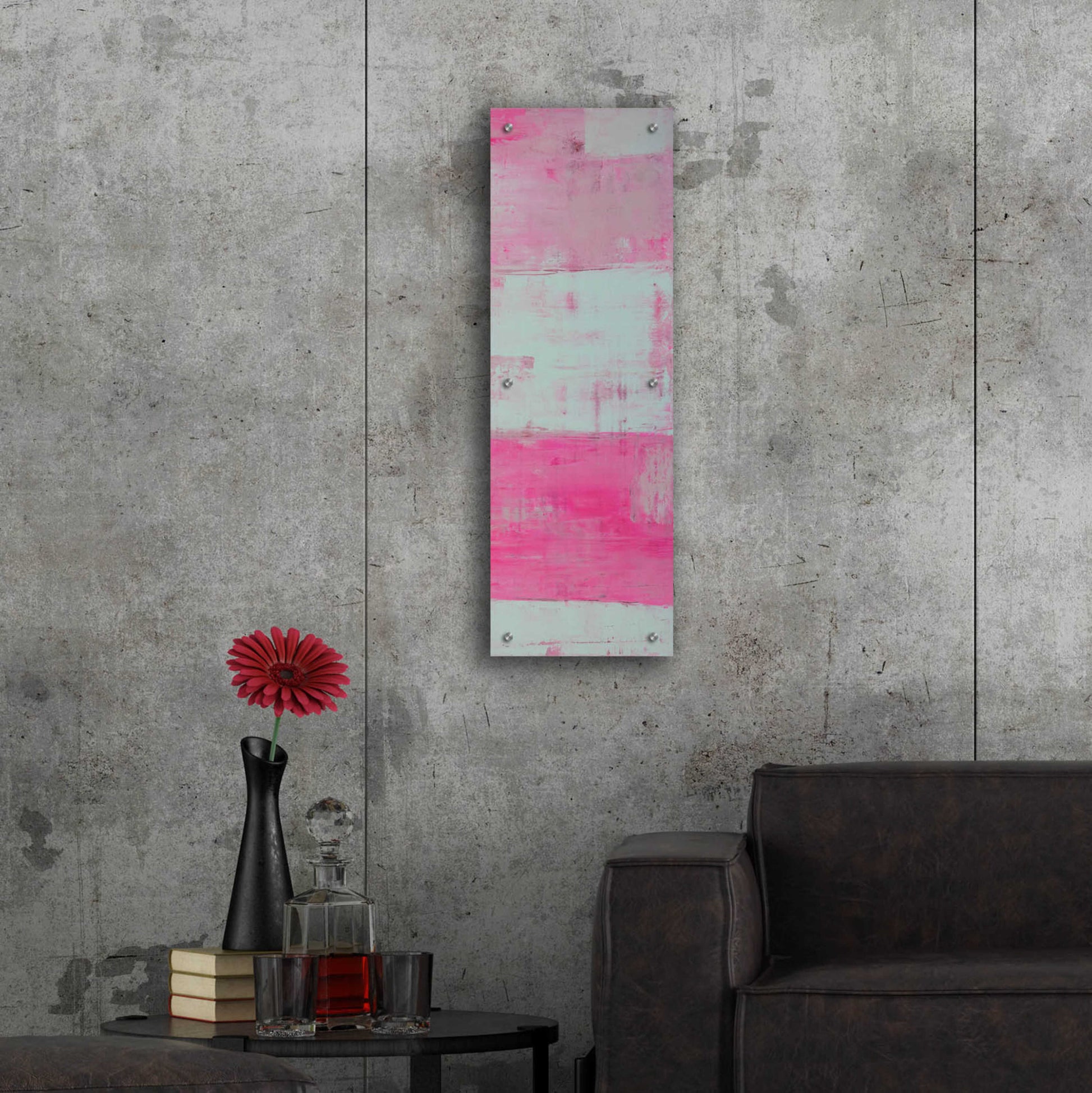 Epic Art 'Panels in Pink II' by Erin Ashley, Acrylic Glass Wall Art,12x36