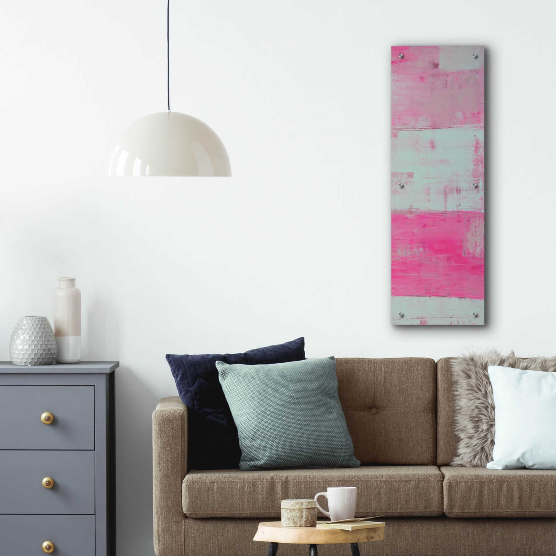 Epic Art 'Panels in Pink II' by Erin Ashley, Acrylic Glass Wall Art,12x36