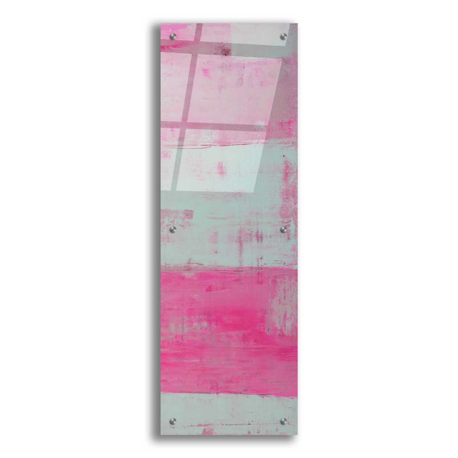 Epic Art 'Panels in Pink II' by Erin Ashley, Acrylic Glass Wall Art,12x36