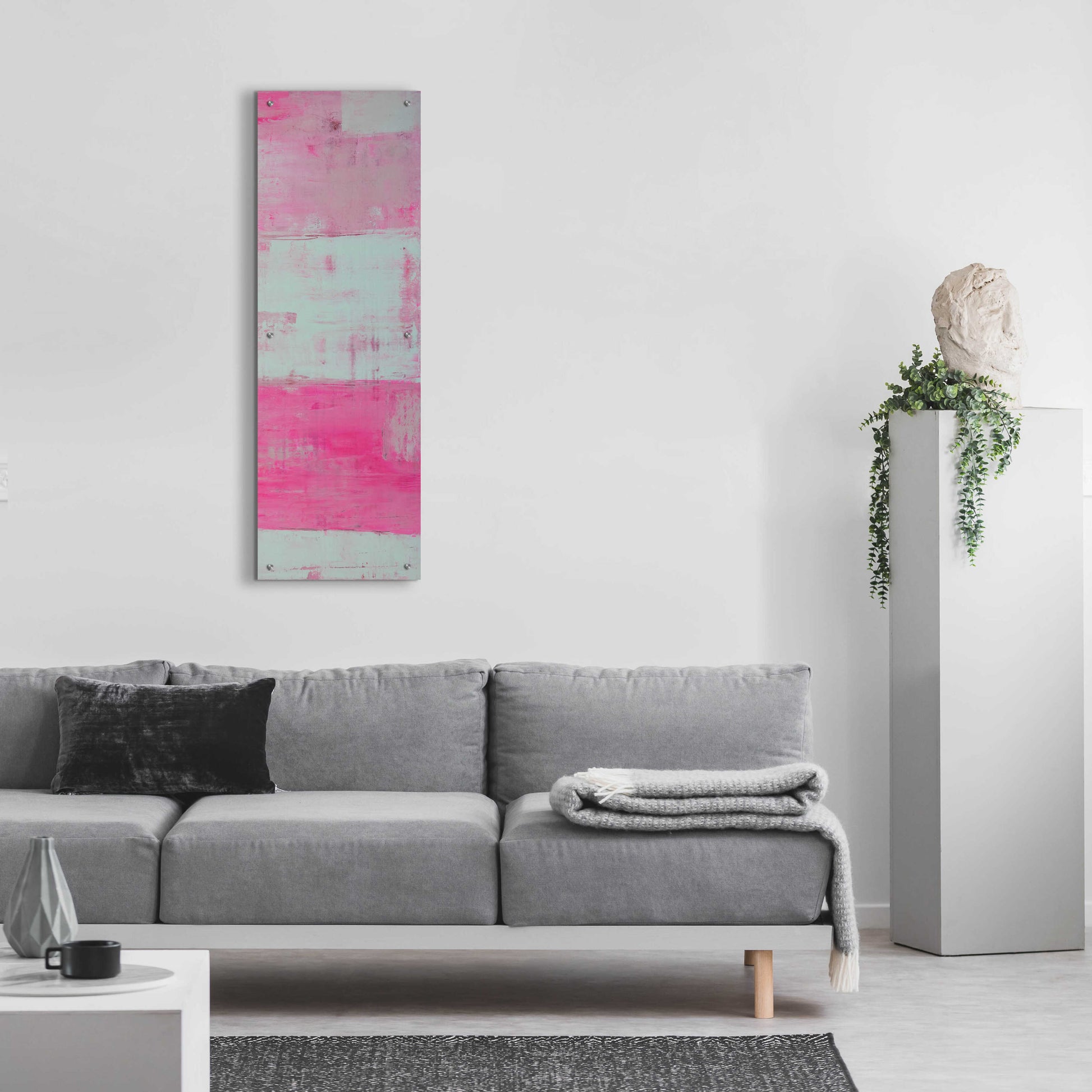 Epic Art 'Panels in Pink II' by Erin Ashley, Acrylic Glass Wall Art,16x48