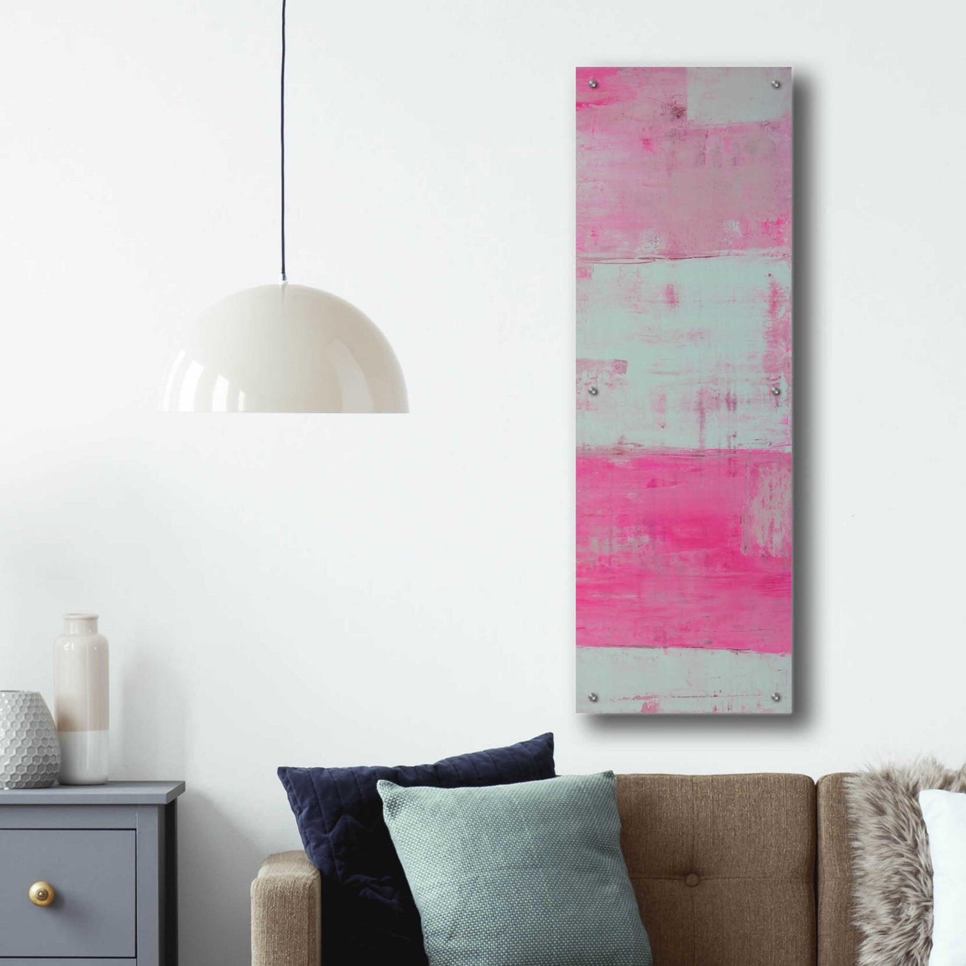 Epic Art 'Panels in Pink II' by Erin Ashley, Acrylic Glass Wall Art,16x48