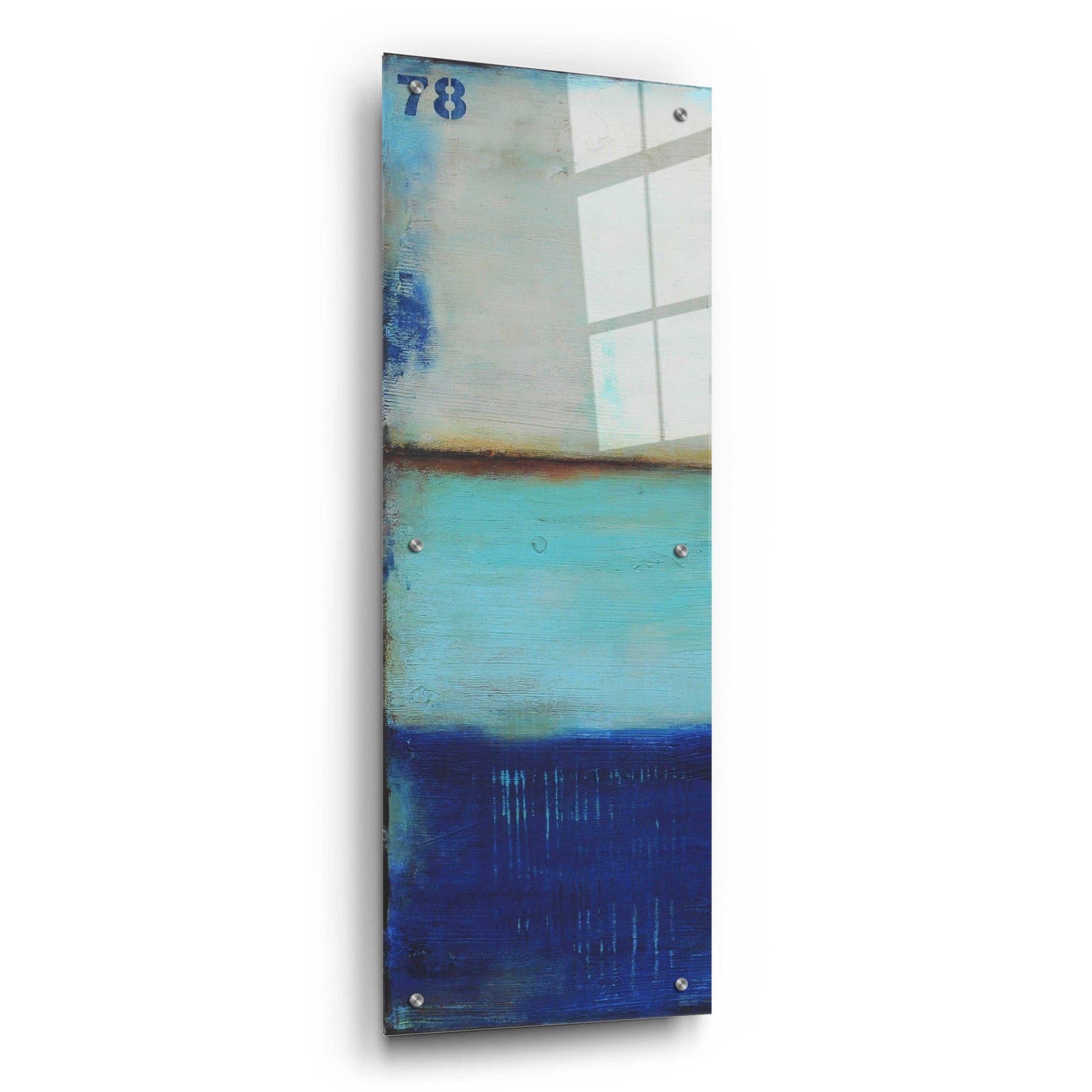 Epic Art 'Ocean 78 I' by Erin Ashley, Acrylic Glass Wall Art,12x36