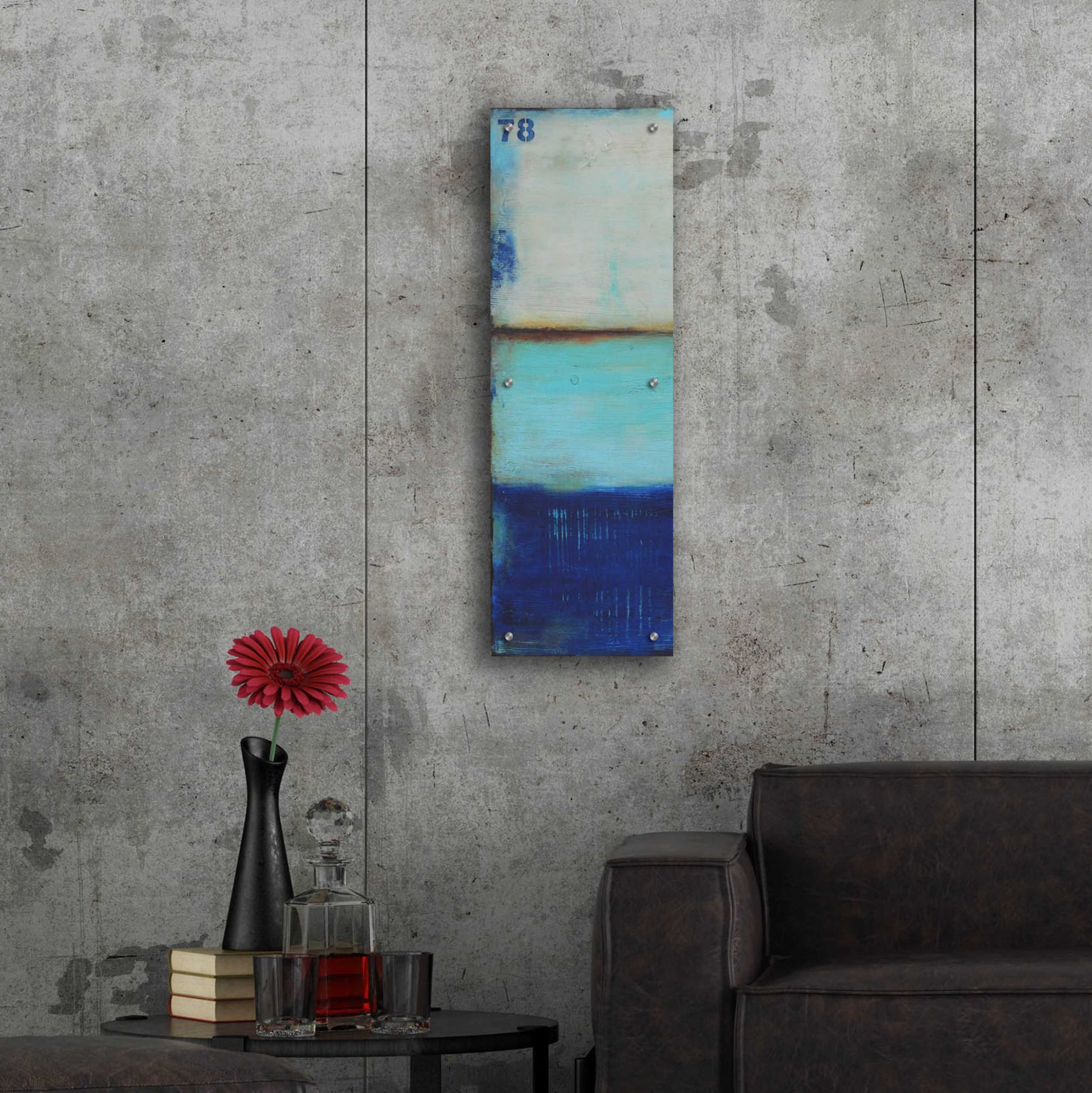 Epic Art 'Ocean 78 I' by Erin Ashley, Acrylic Glass Wall Art,12x36