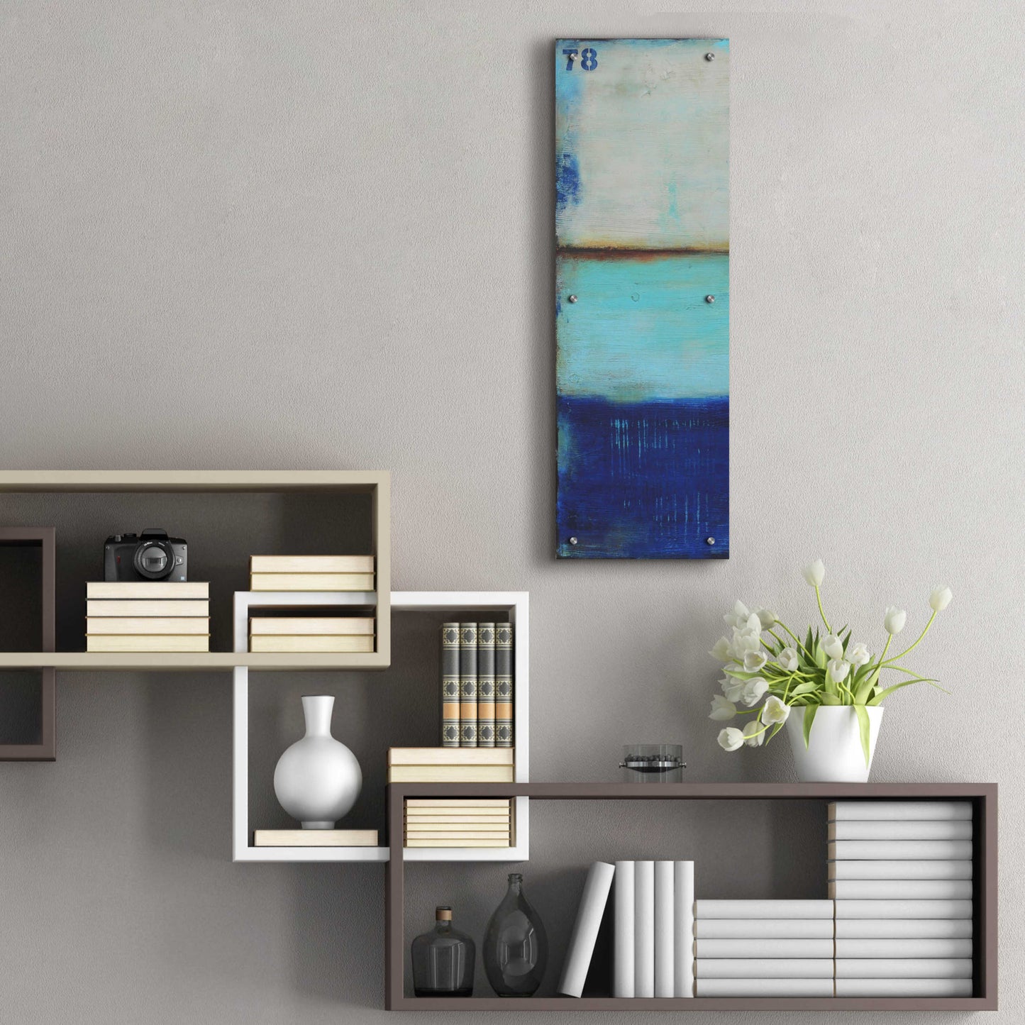 Epic Art 'Ocean 78 I' by Erin Ashley, Acrylic Glass Wall Art,12x36