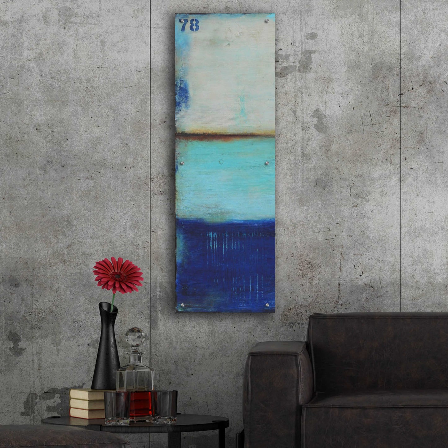 Epic Art 'Ocean 78 I' by Erin Ashley, Acrylic Glass Wall Art,16x48