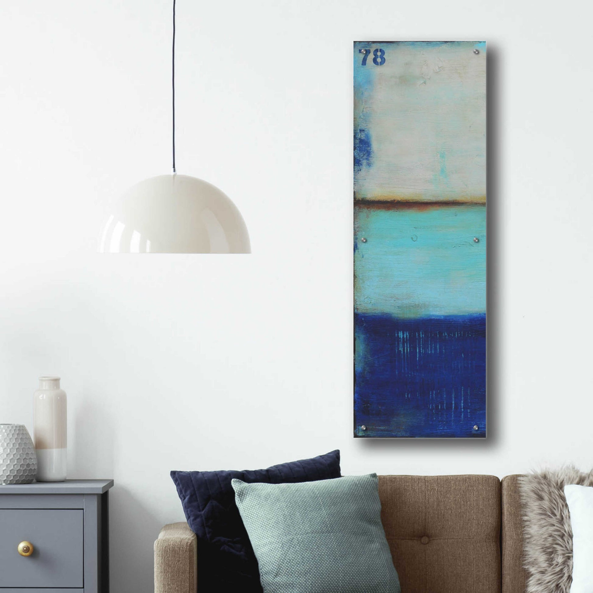 Epic Art 'Ocean 78 I' by Erin Ashley, Acrylic Glass Wall Art,16x48