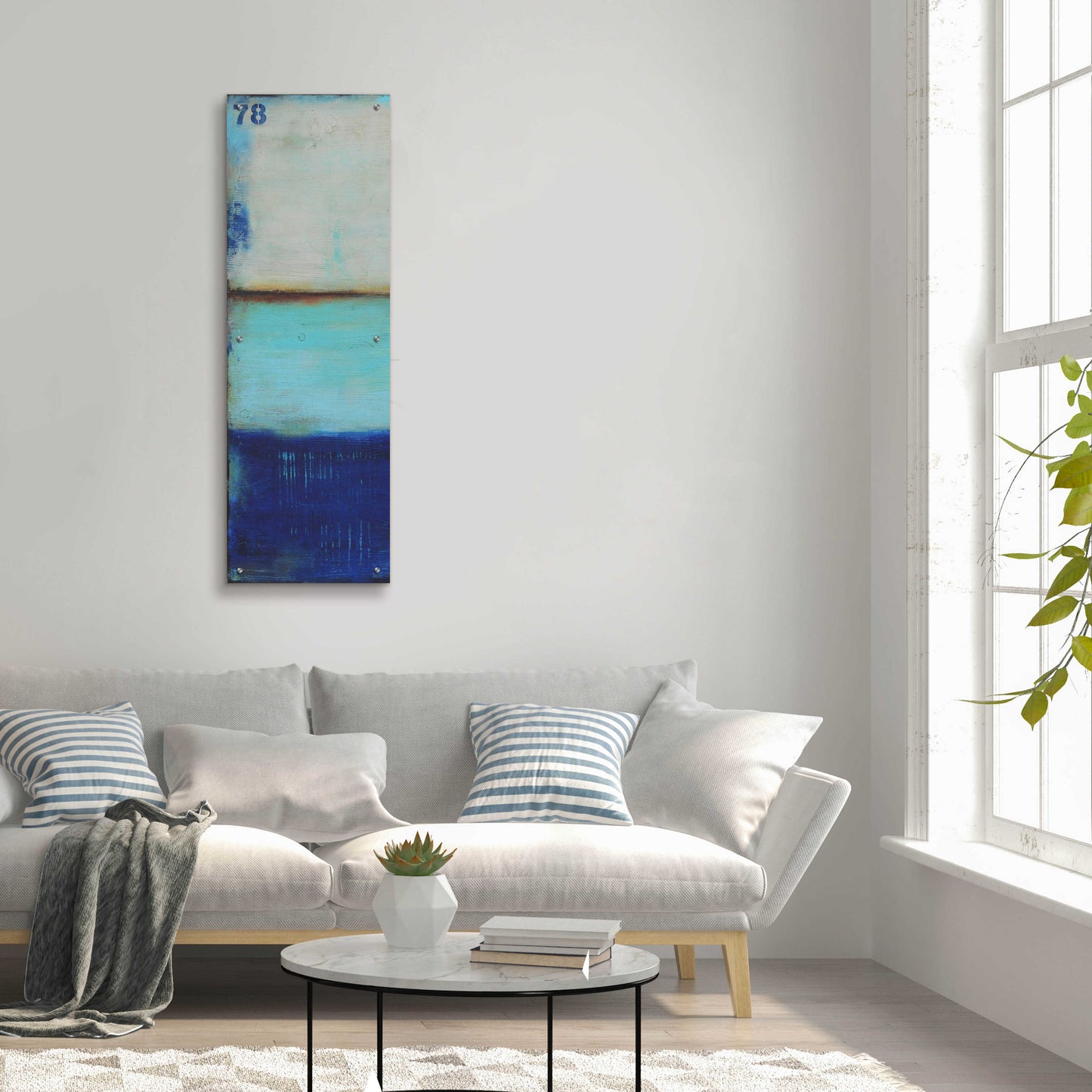 Epic Art 'Ocean 78 I' by Erin Ashley, Acrylic Glass Wall Art,16x48