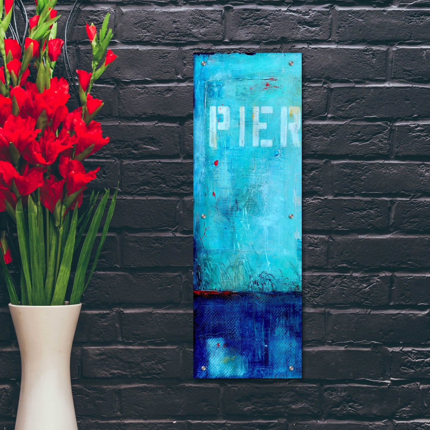 Epic Art 'Pier 34 I' by Erin Ashley, Acrylic Glass Wall Art,12x36