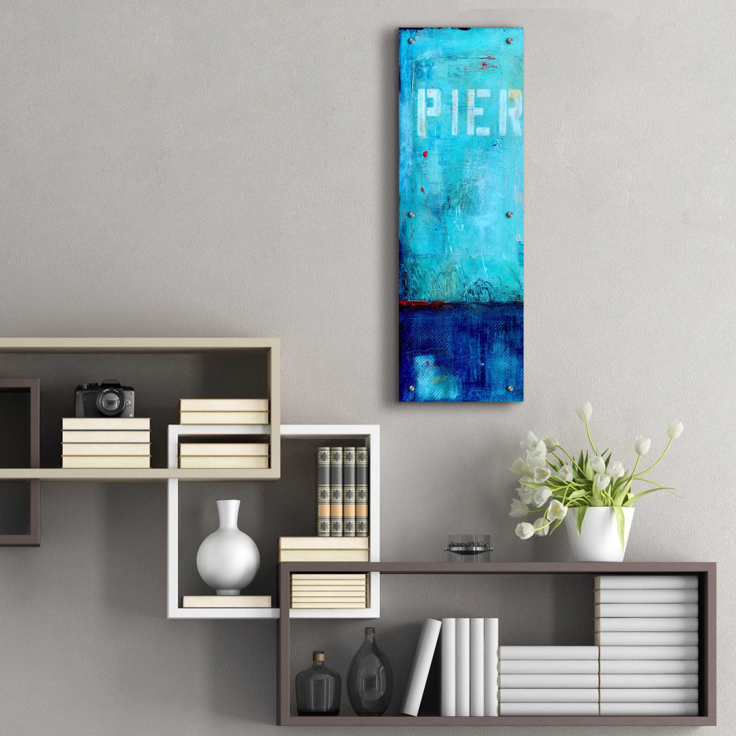 Epic Art 'Pier 34 I' by Erin Ashley, Acrylic Glass Wall Art,12x36